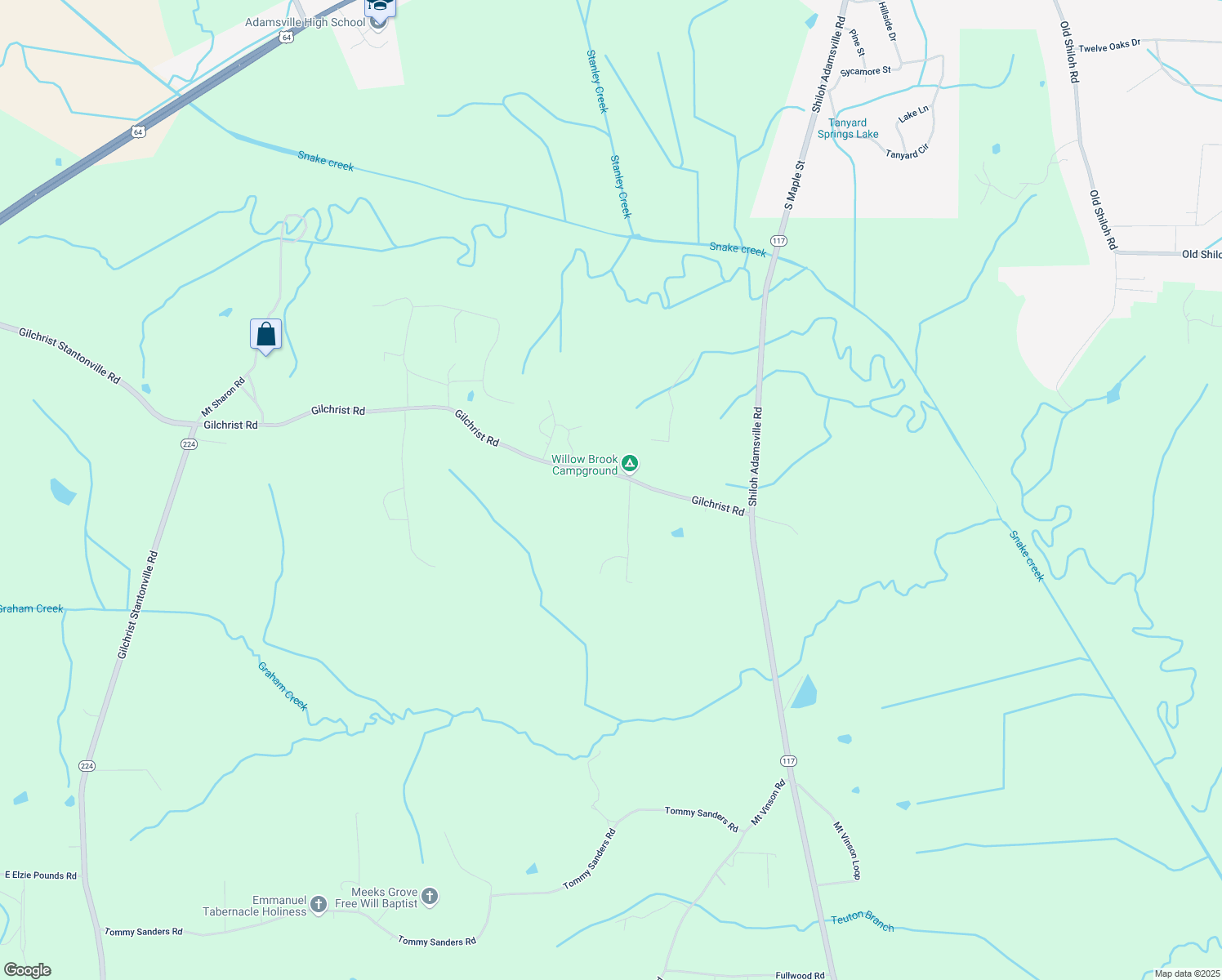 map of restaurants, bars, coffee shops, grocery stores, and more near 1287 Gilchrist Rd in Adamsville
