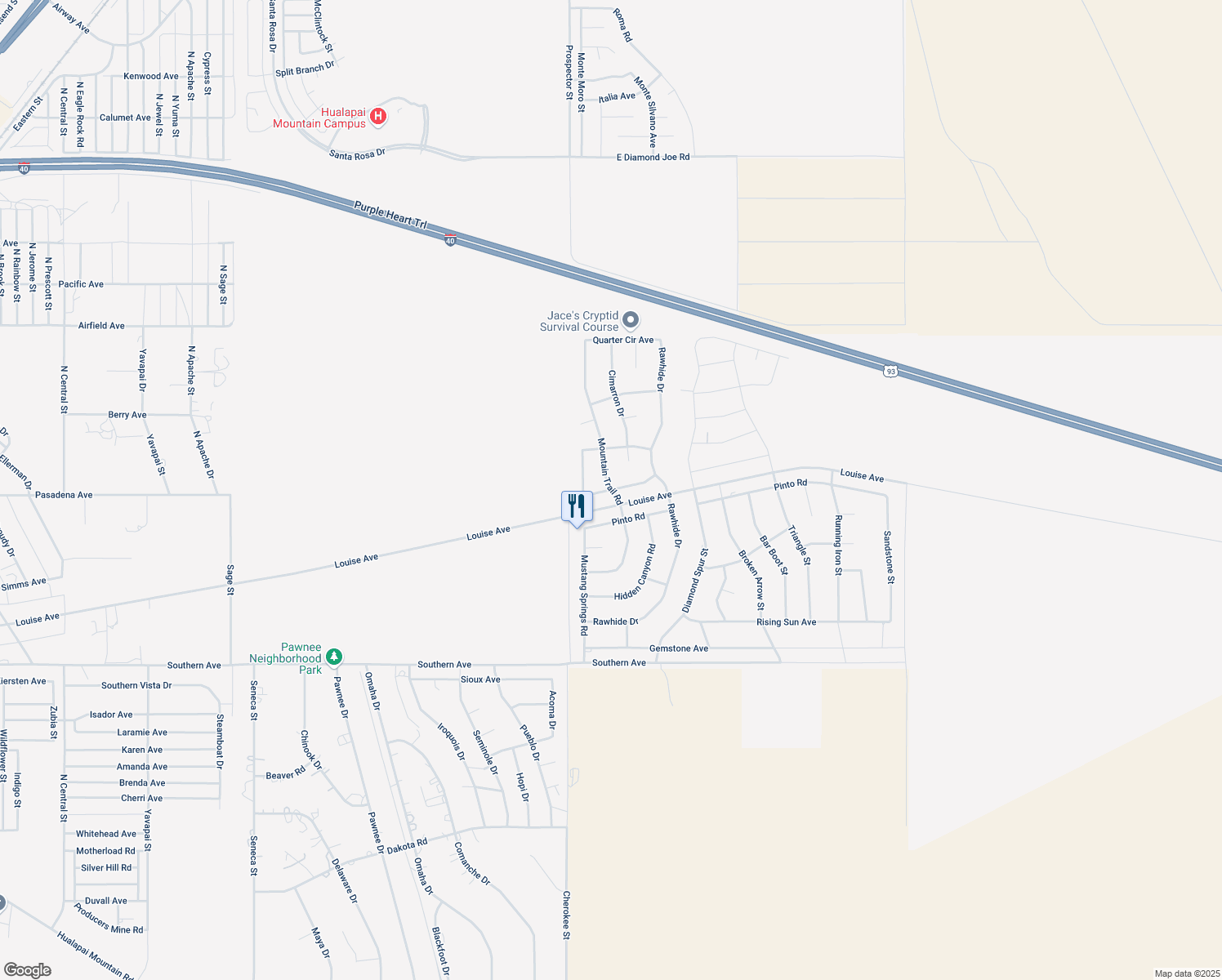 map of restaurants, bars, coffee shops, grocery stores, and more near 4049 Buckskin Ave in Kingman