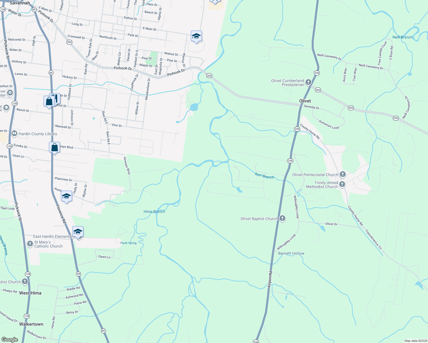 map of restaurants, bars, coffee shops, grocery stores, and more near 645 Wildflower Ridge Lane in Savannah