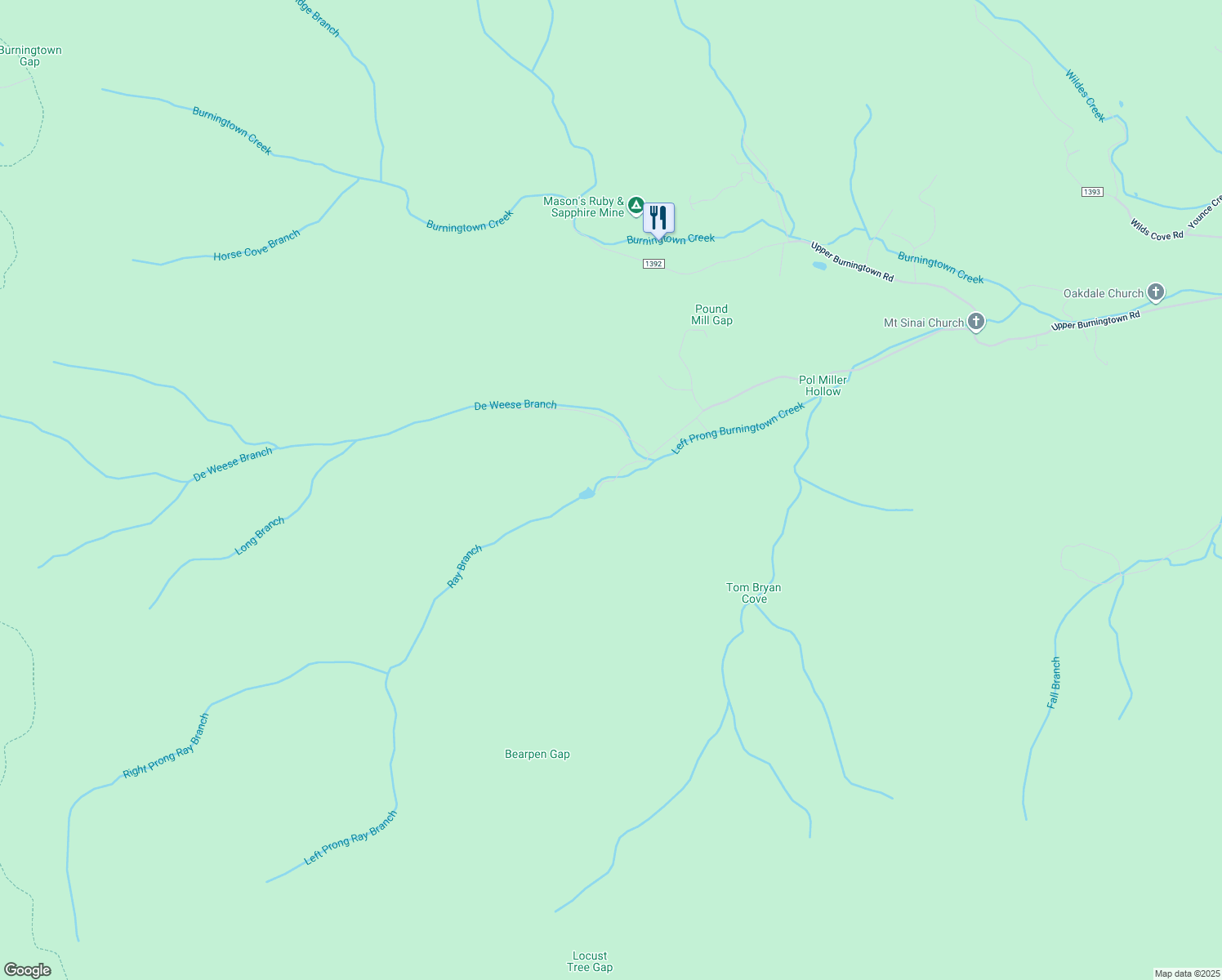 map of restaurants, bars, coffee shops, grocery stores, and more near Ray Creek Road in Macon County