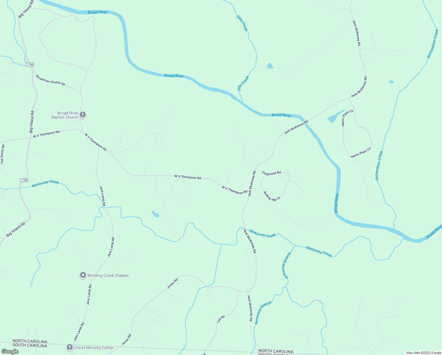 map of restaurants, bars, coffee shops, grocery stores, and more near 270 West V Thompson Road in Rutherfordton