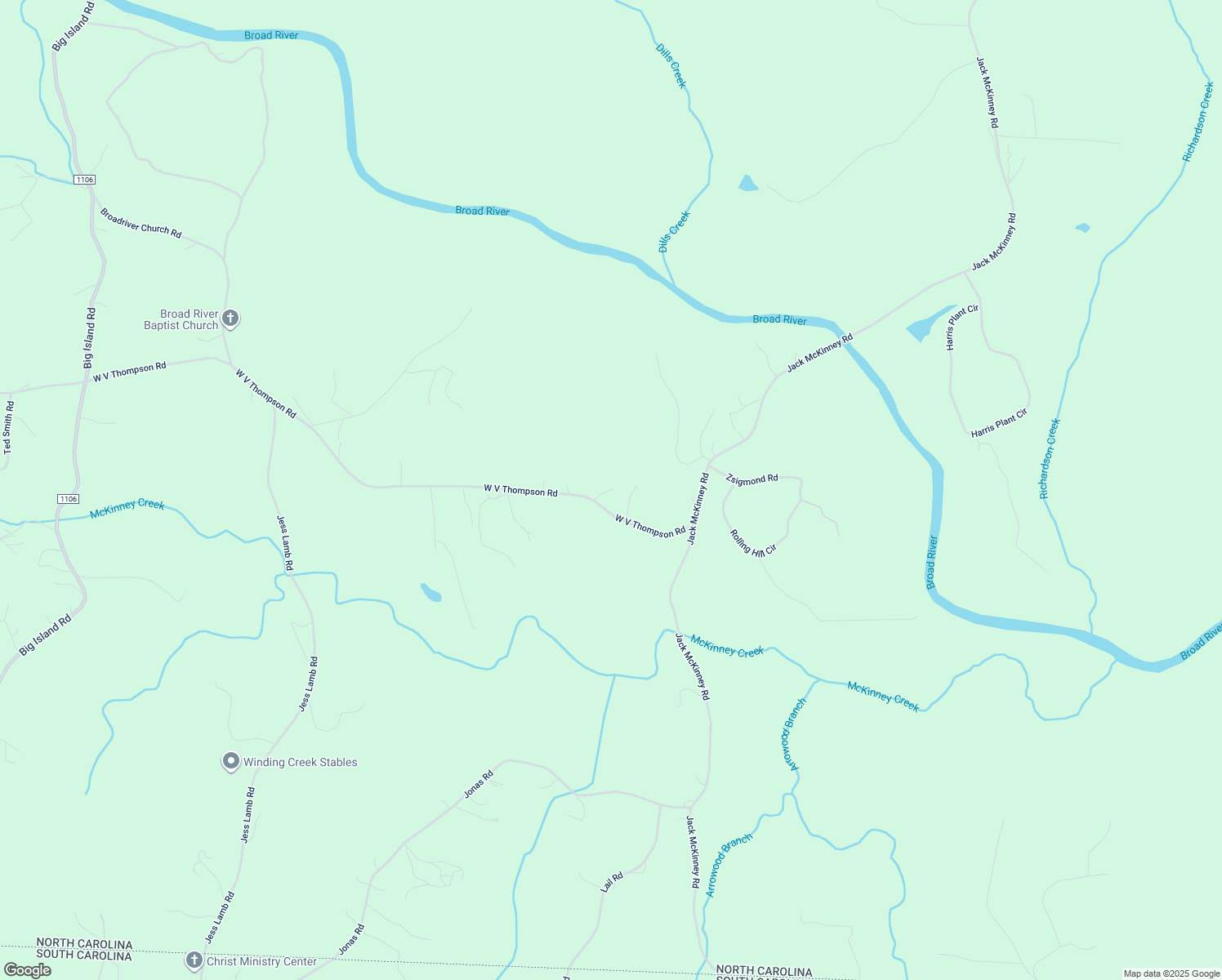 map of restaurants, bars, coffee shops, grocery stores, and more near 270 West V Thompson Road in Rutherfordton