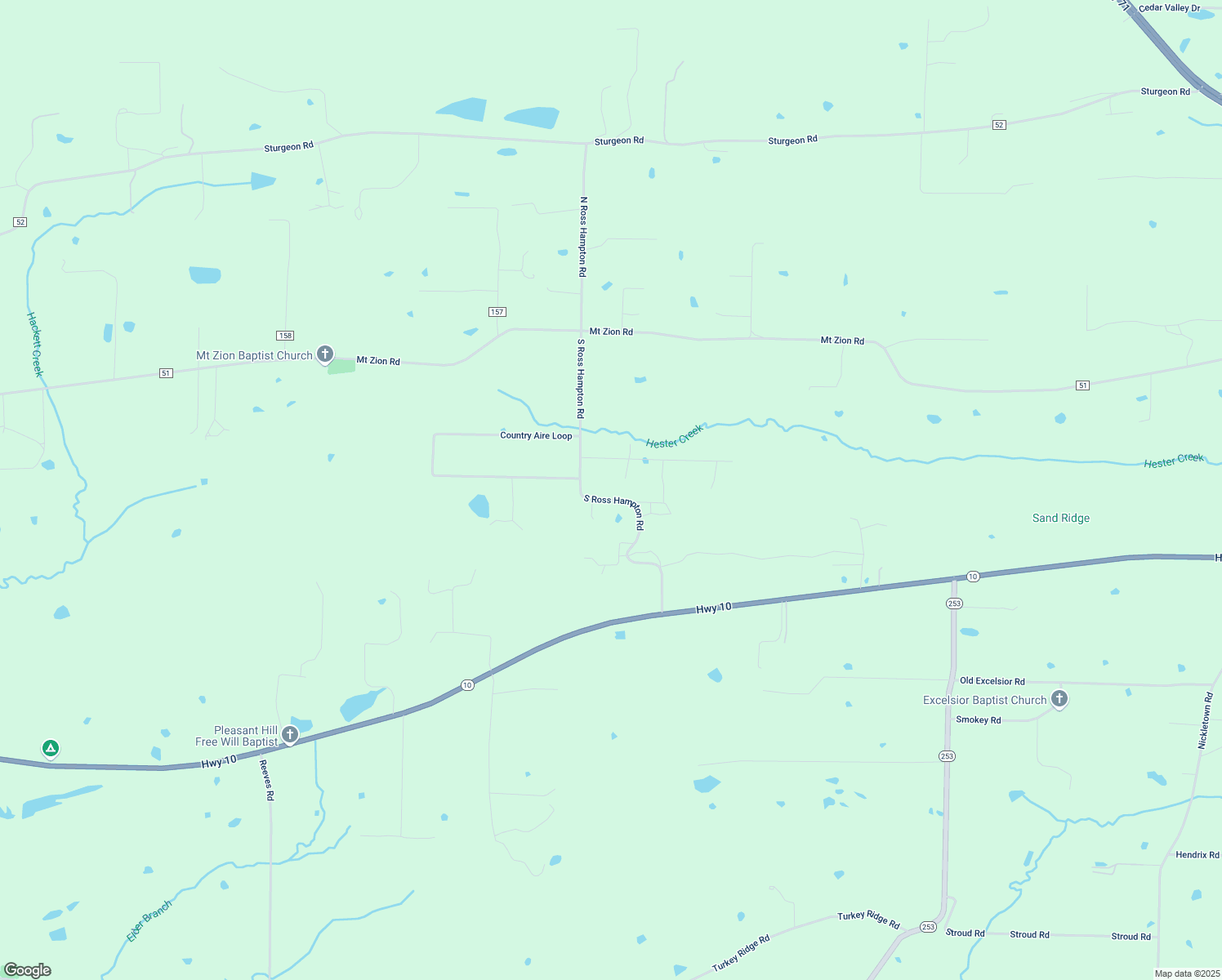 map of restaurants, bars, coffee shops, grocery stores, and more near 534 South Ross Hampton Road in Hackett