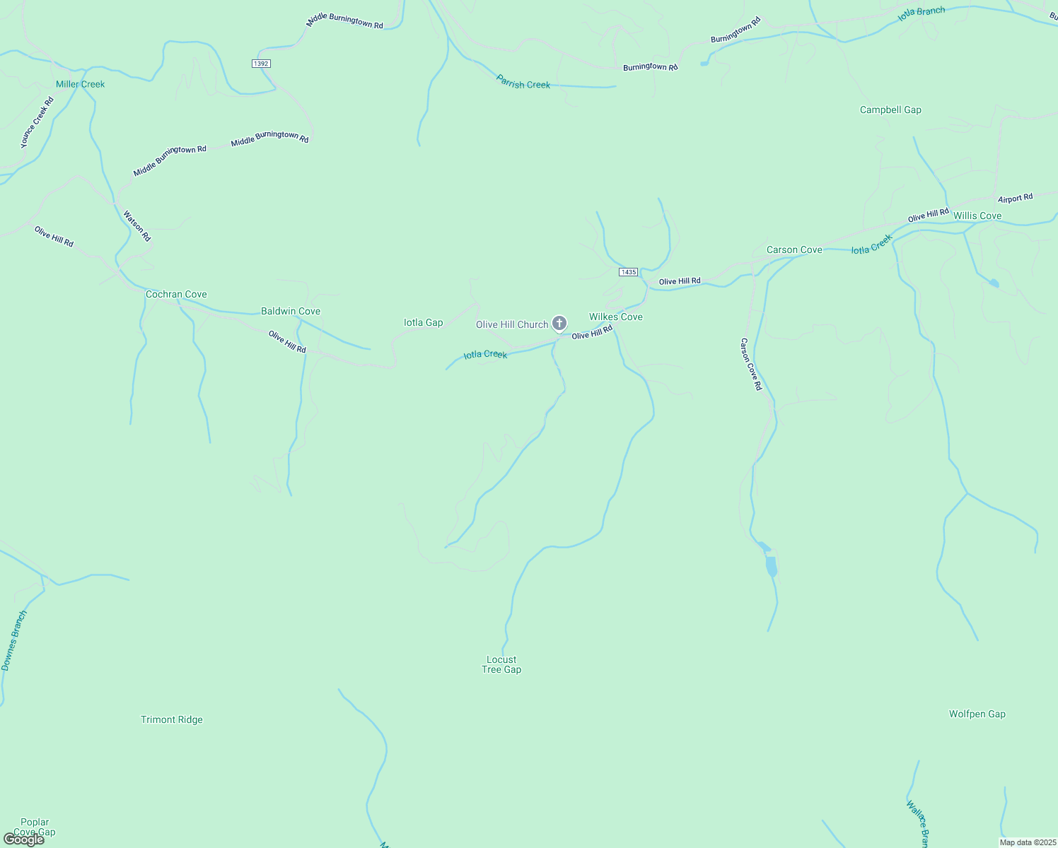 map of restaurants, bars, coffee shops, grocery stores, and more near 470 Wilkes Knob Road in Franklin