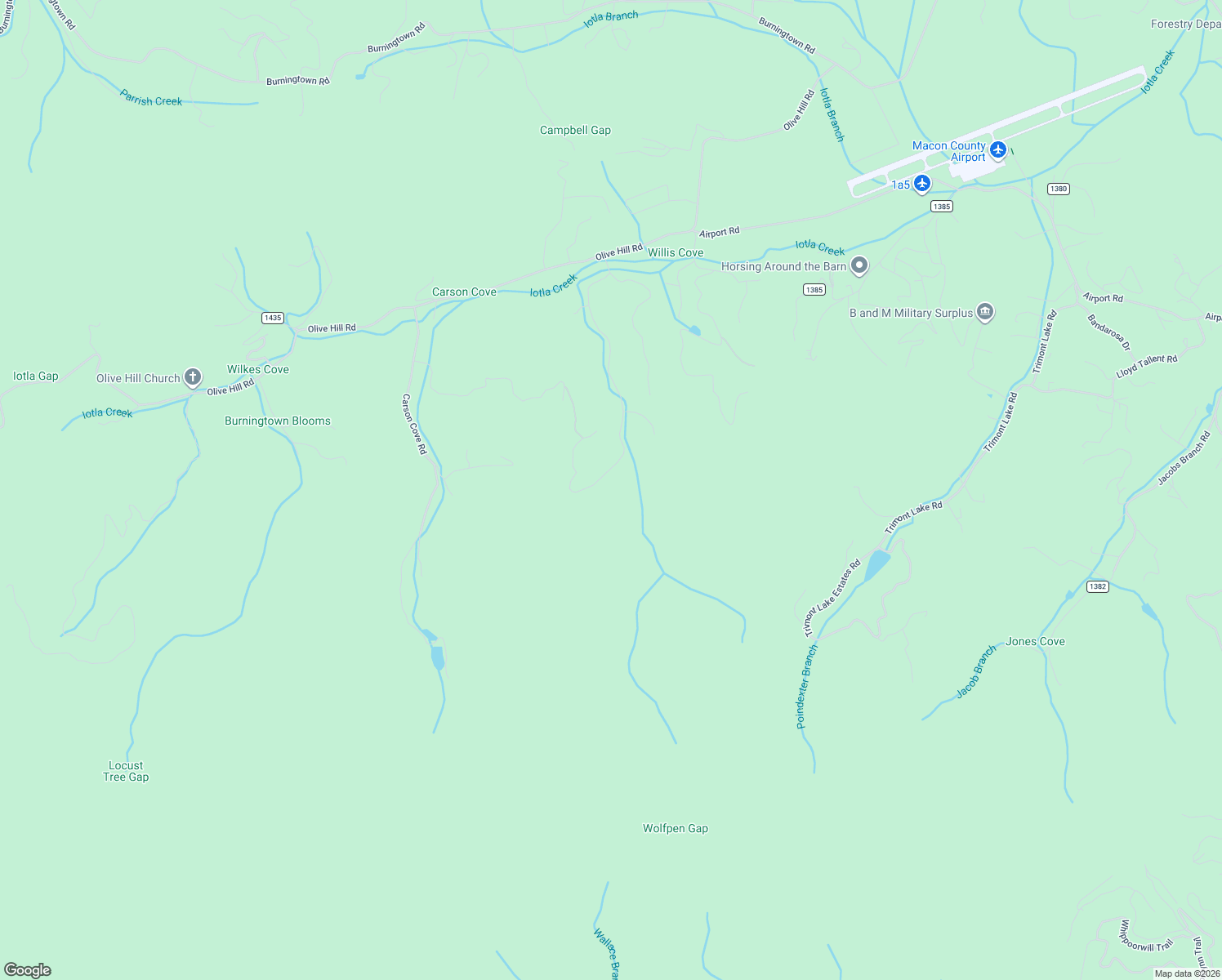 map of restaurants, bars, coffee shops, grocery stores, and more near 816 Willis Cove Road in Franklin