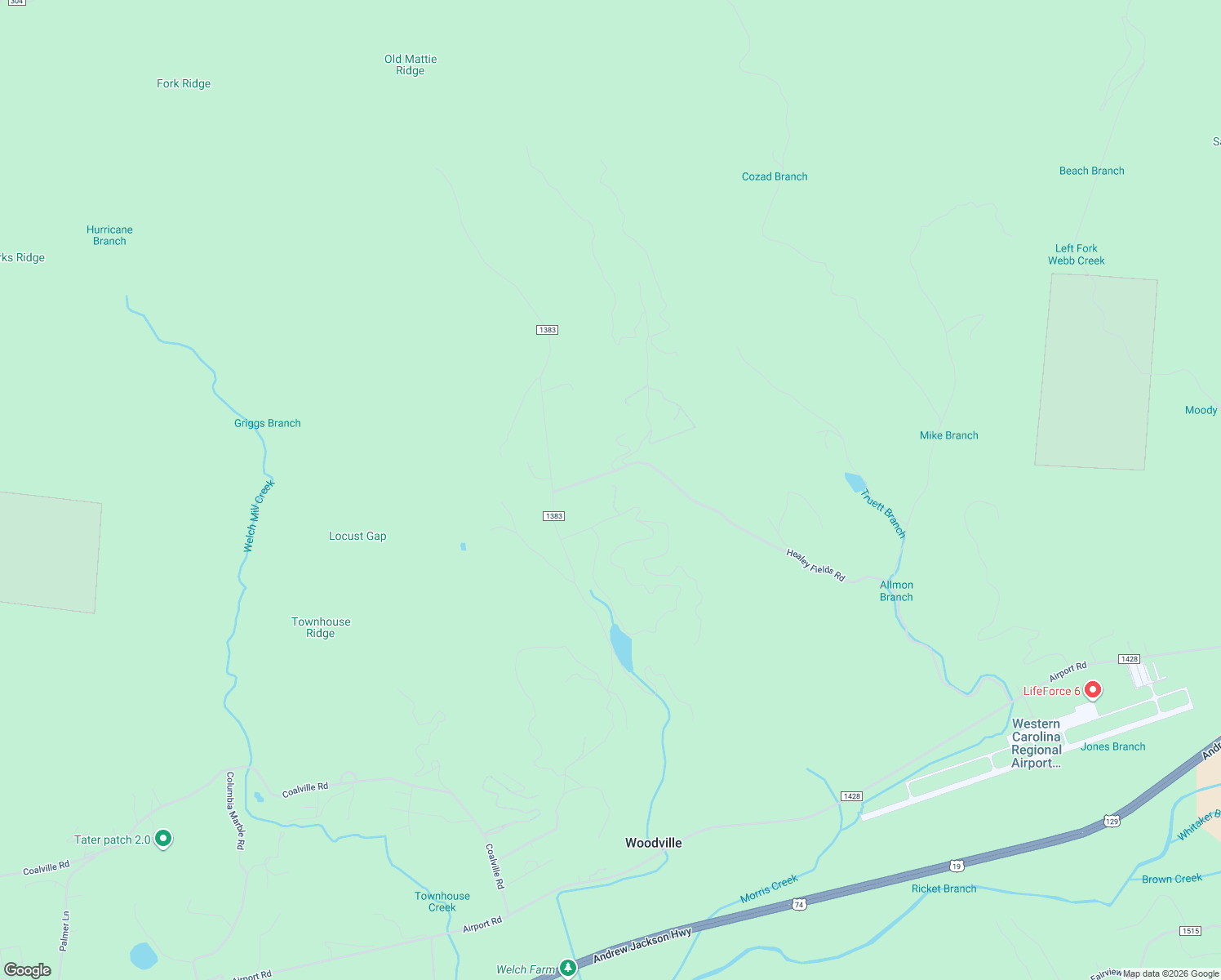 map of restaurants, bars, coffee shops, grocery stores, and more near 1609 Healey Fields Road in Andrews