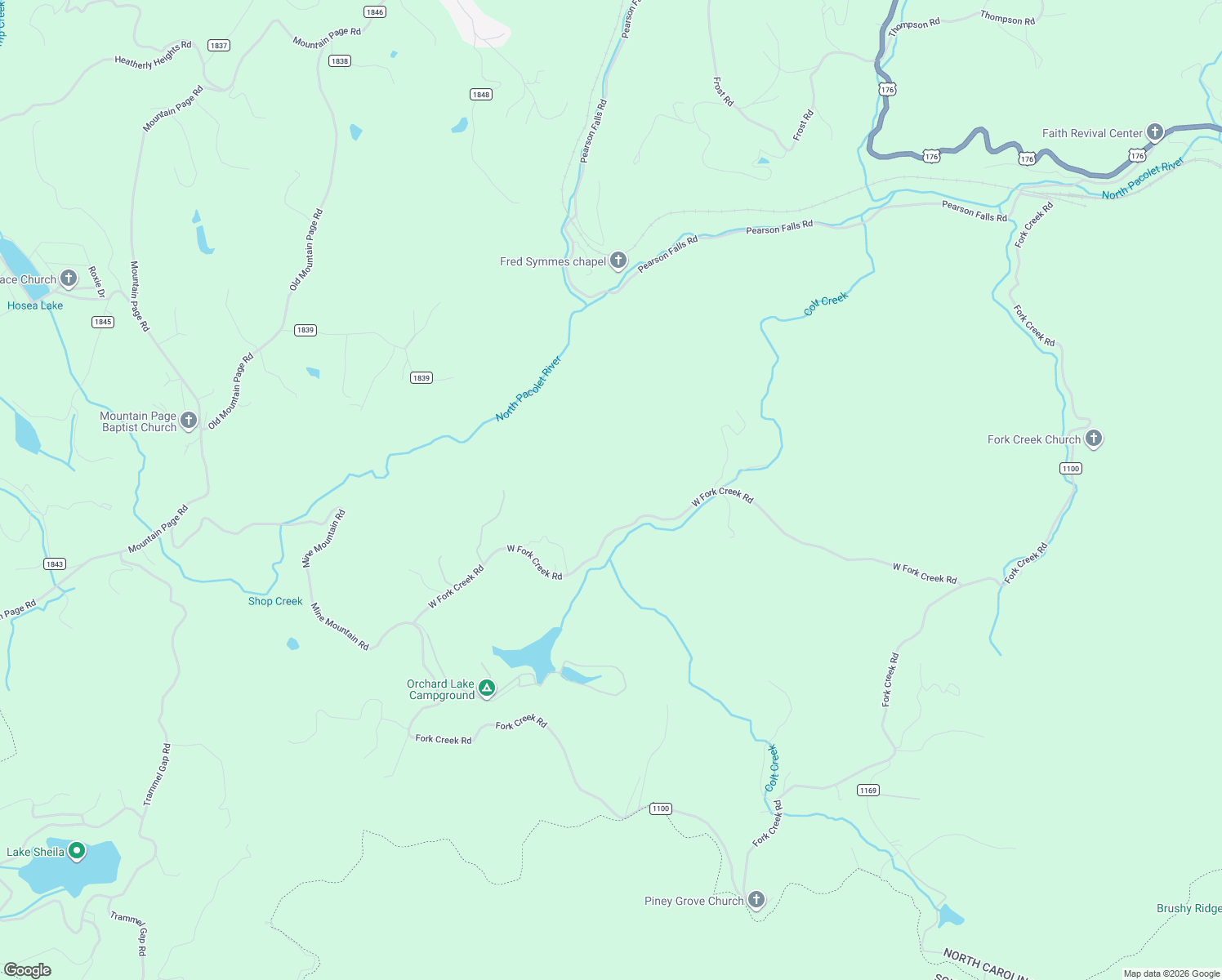 map of restaurants, bars, coffee shops, grocery stores, and more near 1196 West Fork Creek Road in Saluda