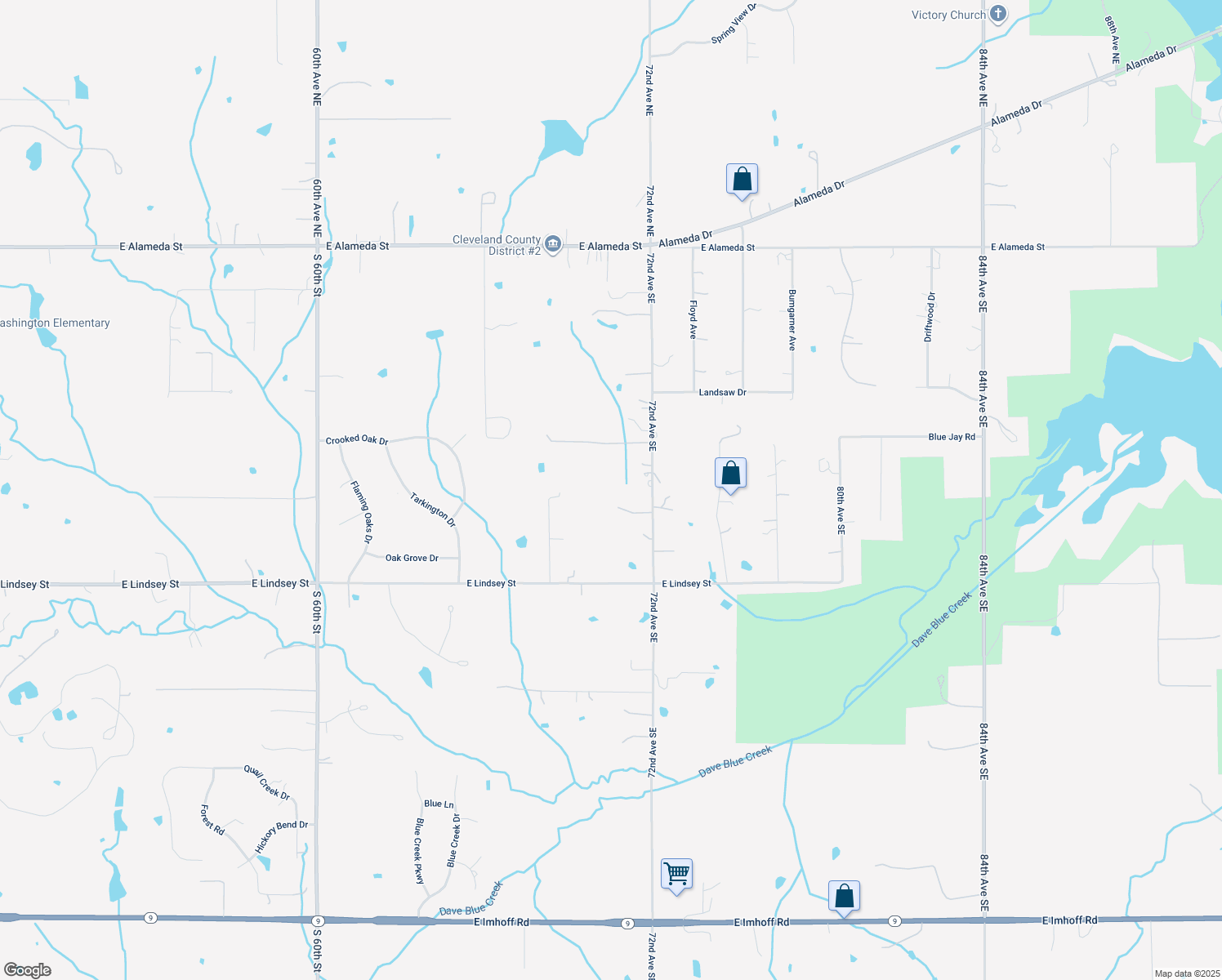 map of restaurants, bars, coffee shops, grocery stores, and more near 820 72nd Ave SE in Norman