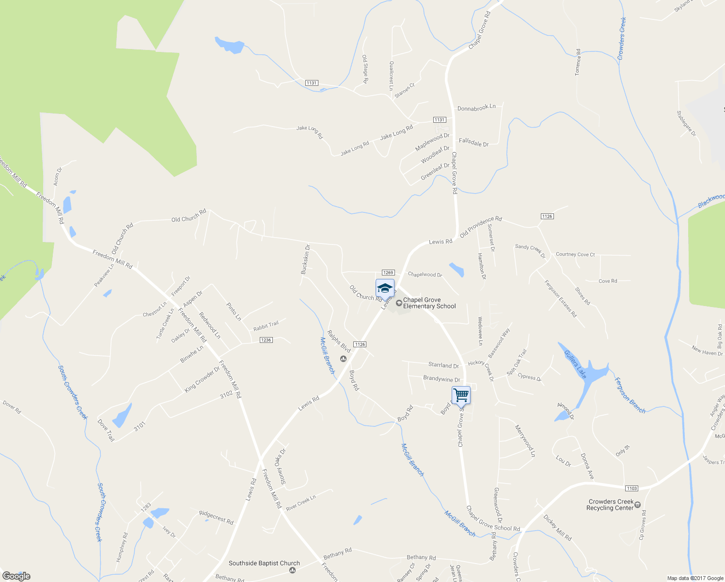 map of restaurants, bars, coffee shops, grocery stores, and more near 1030 Old Church Road in Gastonia