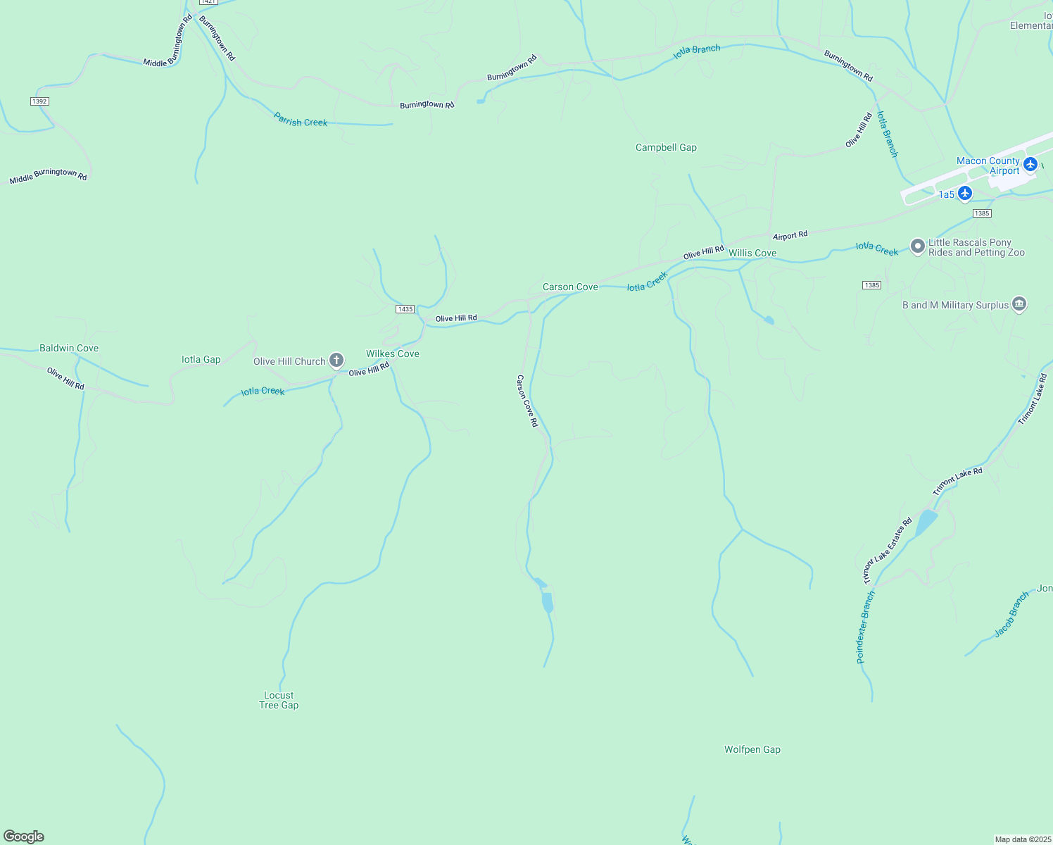 map of restaurants, bars, coffee shops, grocery stores, and more near 429 Carson Cove Road in Franklin