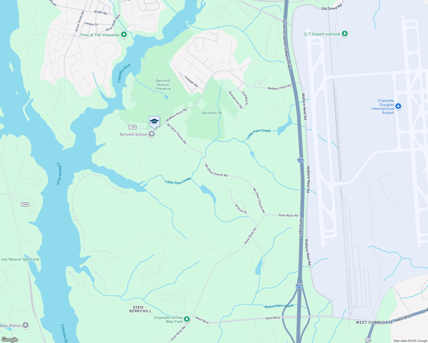 map of restaurants, bars, coffee shops, grocery stores, and more near 4829 Mount Olive Church Road in Charlotte