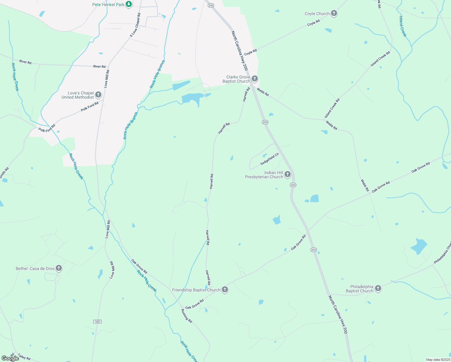 map of restaurants, bars, coffee shops, grocery stores, and more near 8358 Harvell Road in Stanfield