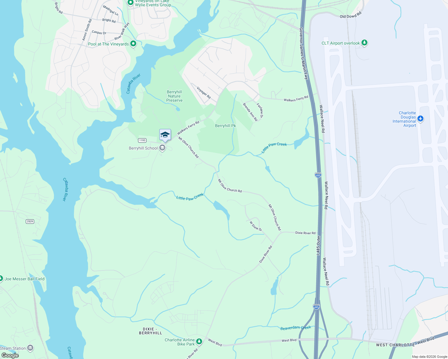 map of restaurants, bars, coffee shops, grocery stores, and more near 4829 Mount Olive Church Road in Charlotte