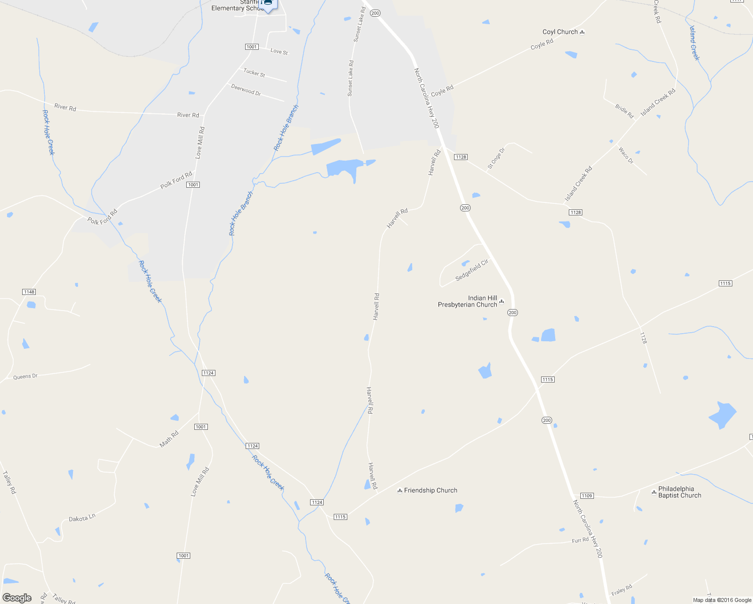 map of restaurants, bars, coffee shops, grocery stores, and more near 8358 Harvell Road in Stanfield