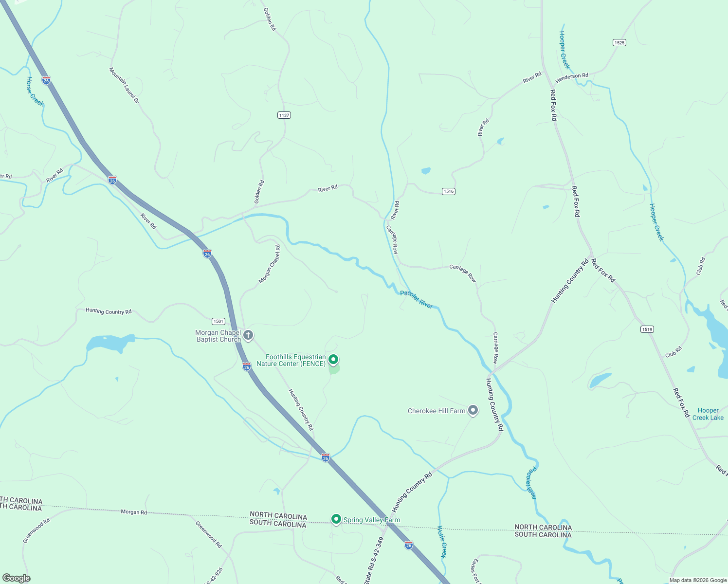map of restaurants, bars, coffee shops, grocery stores, and more near 735 Harwood Lane in Tryon