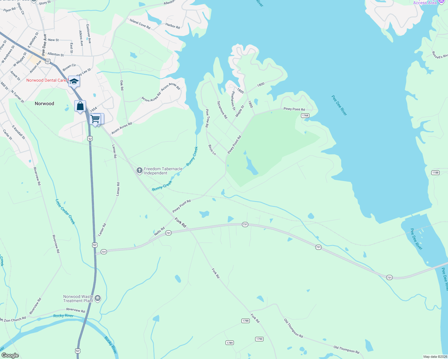 map of restaurants, bars, coffee shops, grocery stores, and more near 49212 Quail Trail Road in Norwood
