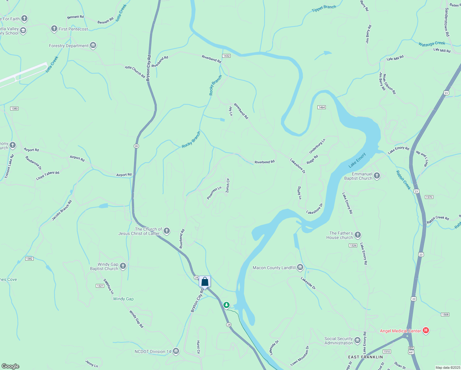 map of restaurants, bars, coffee shops, grocery stores, and more near 515 Zurich Circle in Franklin