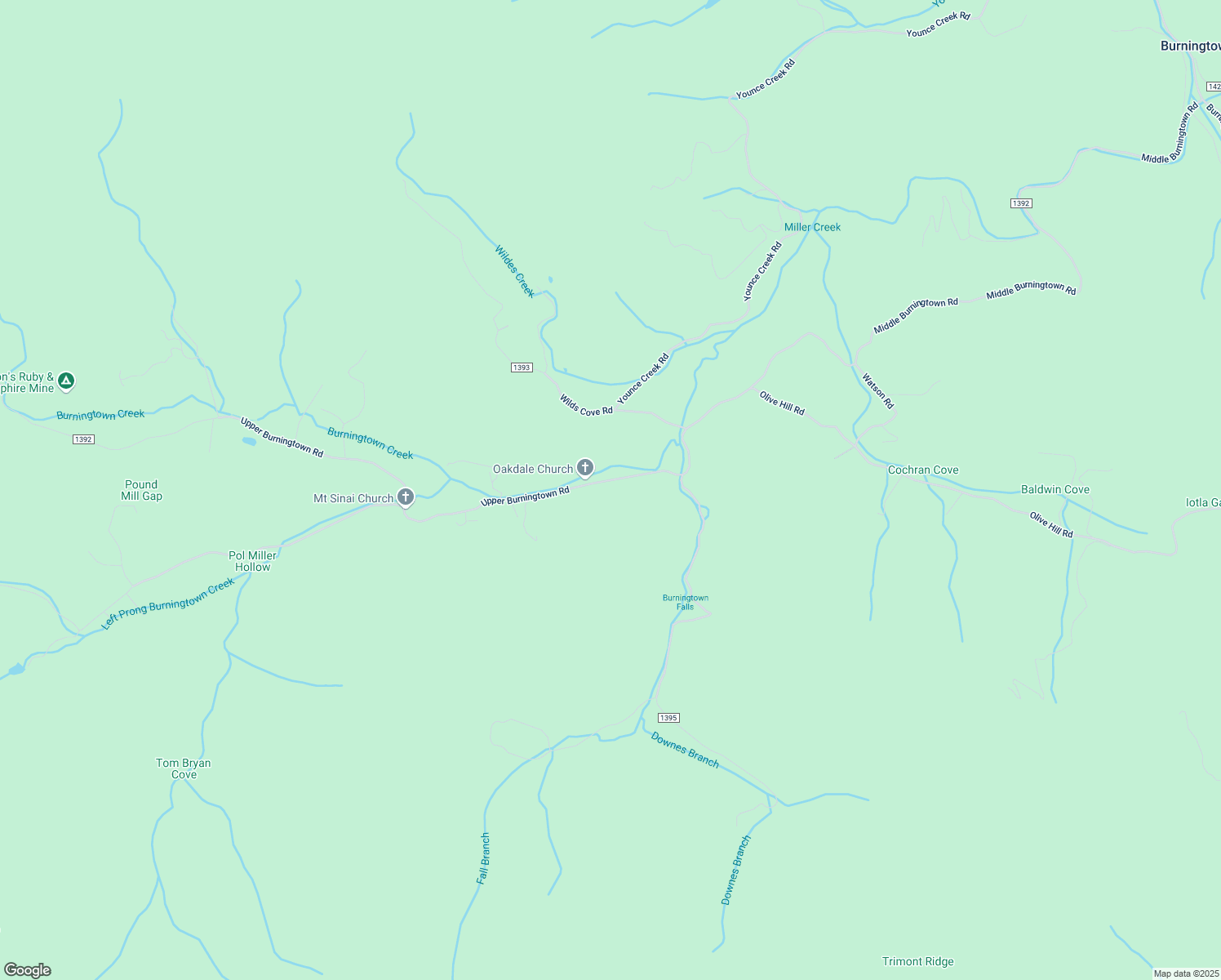 map of restaurants, bars, coffee shops, grocery stores, and more near 5190 Upper Burningtown Road in Franklin