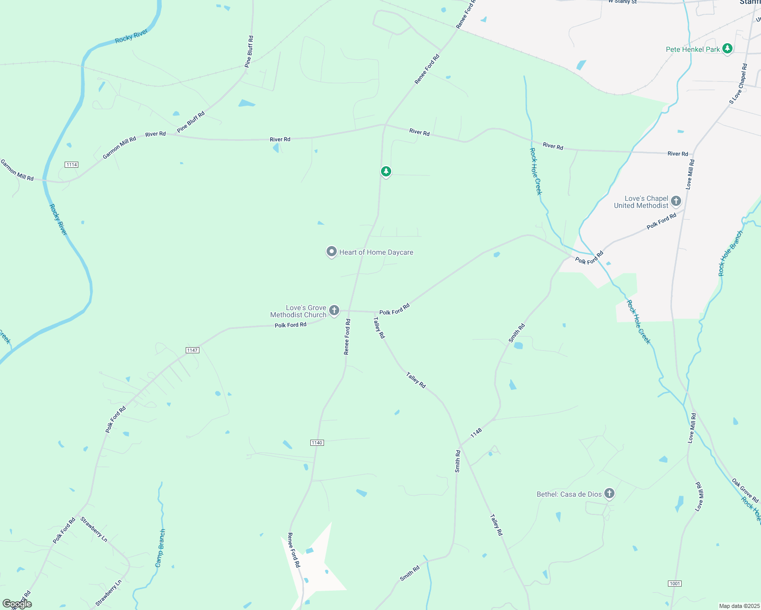 map of restaurants, bars, coffee shops, grocery stores, and more near 4435 Polk Ford Road in Stanfield