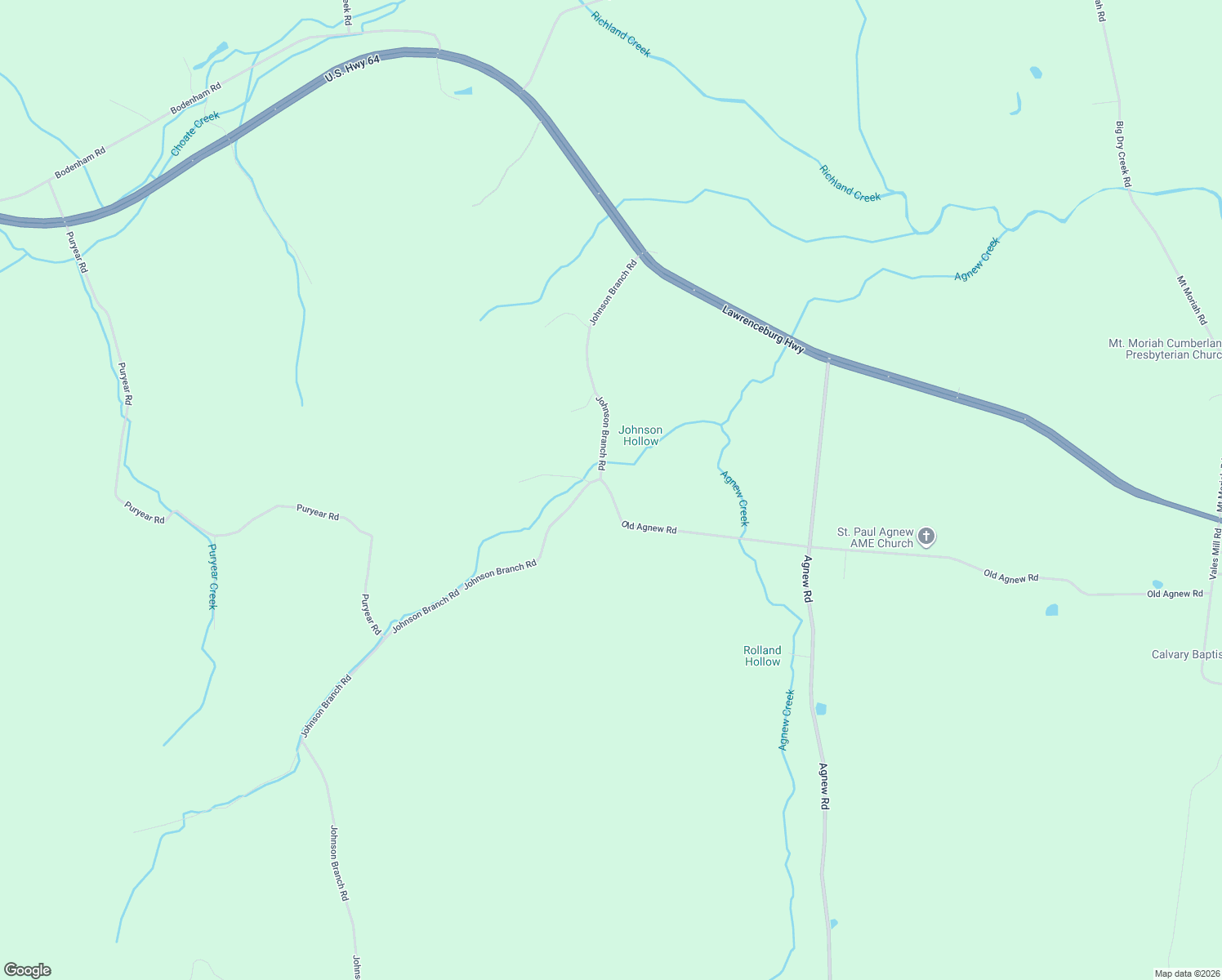 map of restaurants, bars, coffee shops, grocery stores, and more near 163-199 Johnson Branch Road in Pulaski