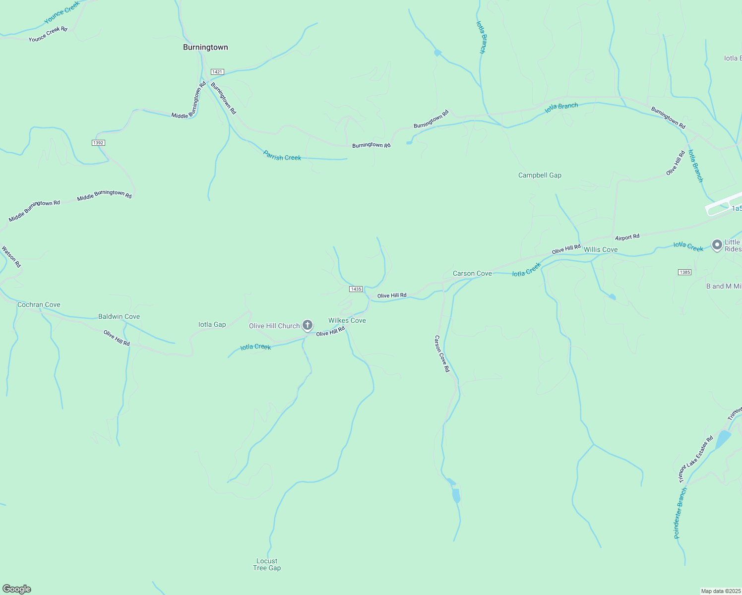 map of restaurants, bars, coffee shops, grocery stores, and more near Olive Hill Road in Macon County