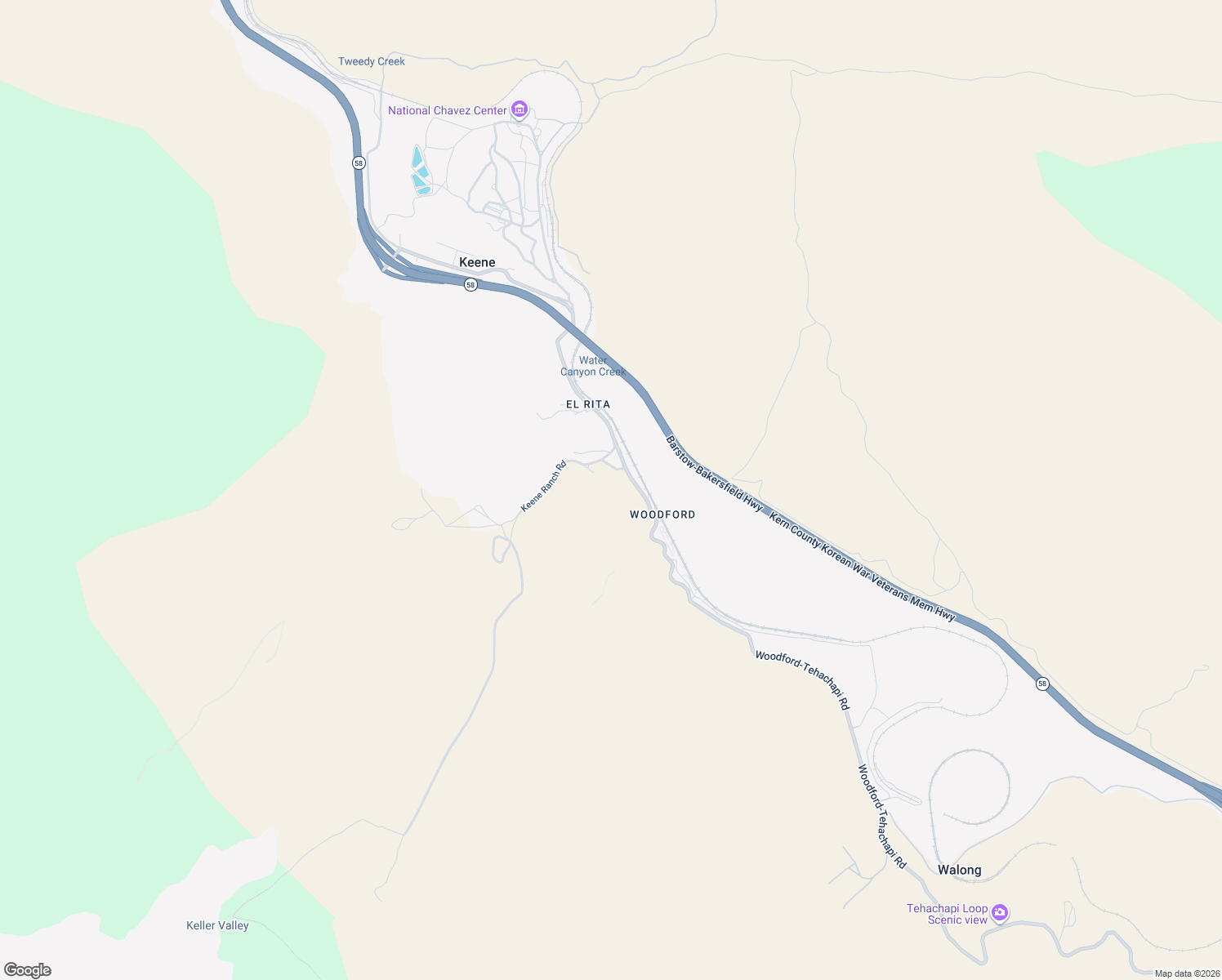 map of restaurants, bars, coffee shops, grocery stores, and more near 29157 Woodford-Tehachapi Road in Keene