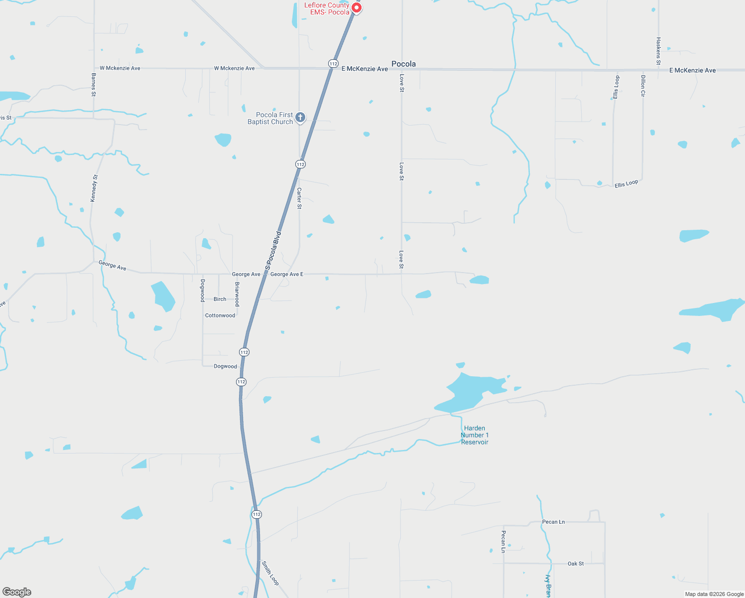 map of restaurants, bars, coffee shops, grocery stores, and more near 301 George Avenue East in Pocola
