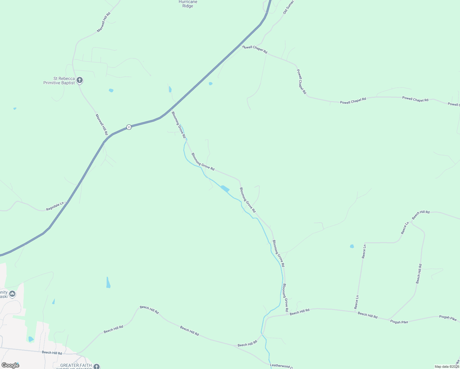 map of restaurants, bars, coffee shops, grocery stores, and more near 600 Blooming Grove Road in Pulaski