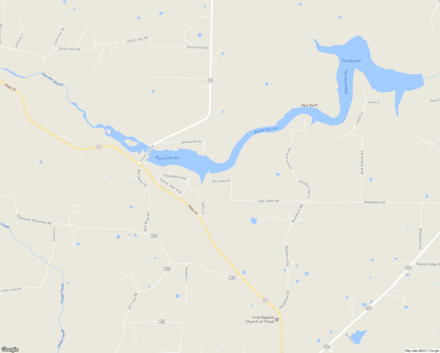 map of restaurants, bars, coffee shops, grocery stores, and more near 119 Tree Lakes Drive in Searcy