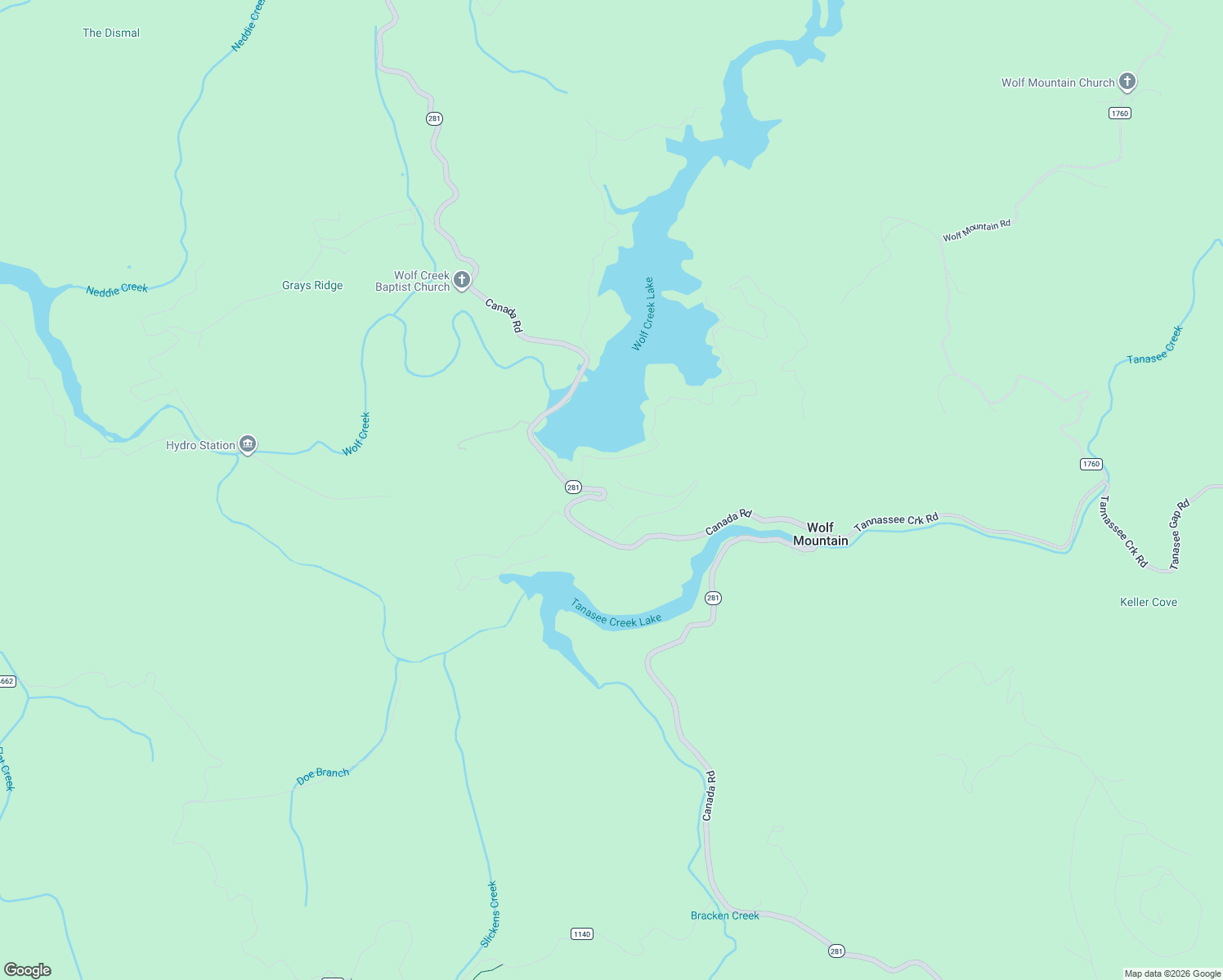 map of restaurants, bars, coffee shops, grocery stores, and more near 13393 Canada Road in Tuckasegee