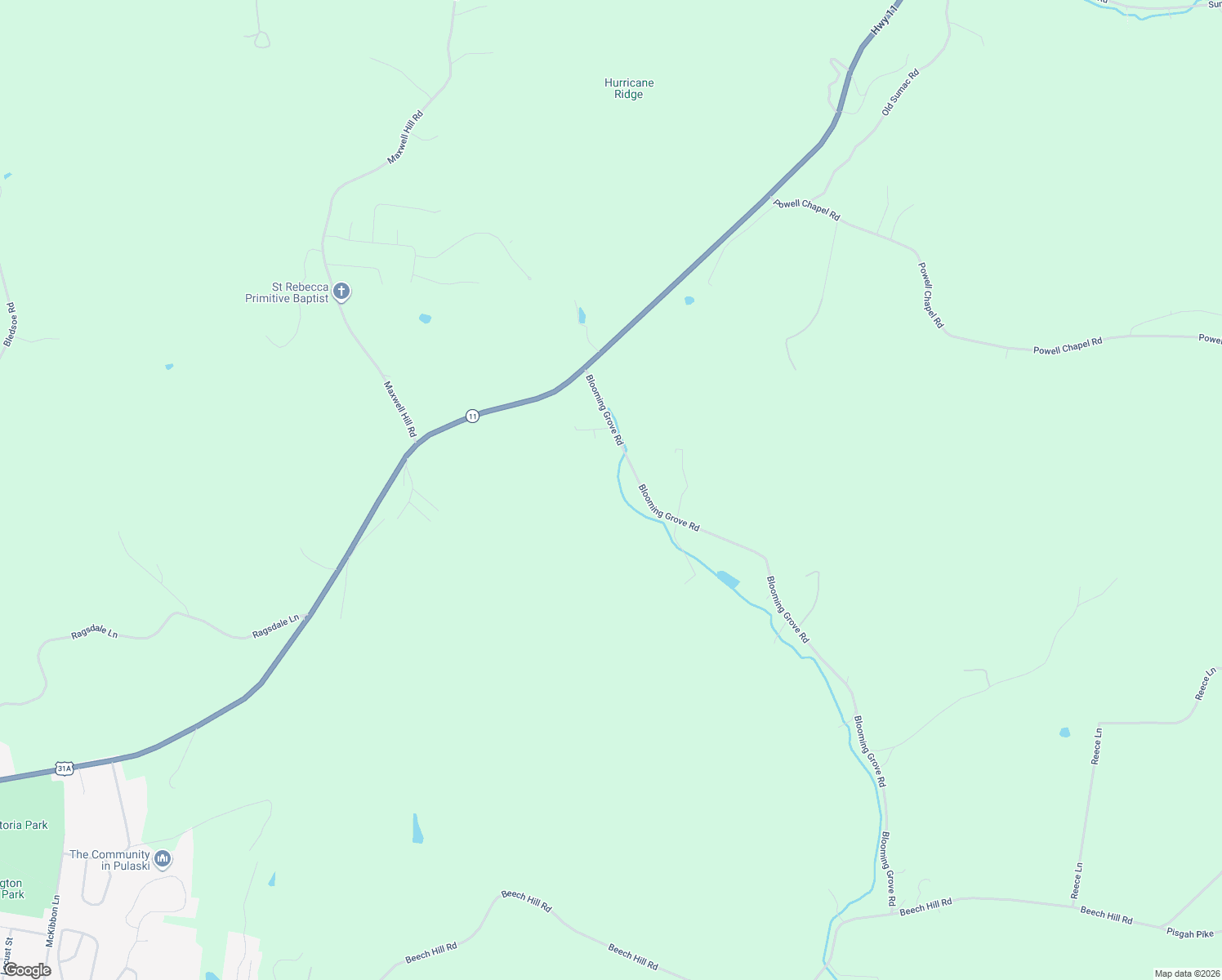 map of restaurants, bars, coffee shops, grocery stores, and more near 795 Blooming Grove Road in Pulaski