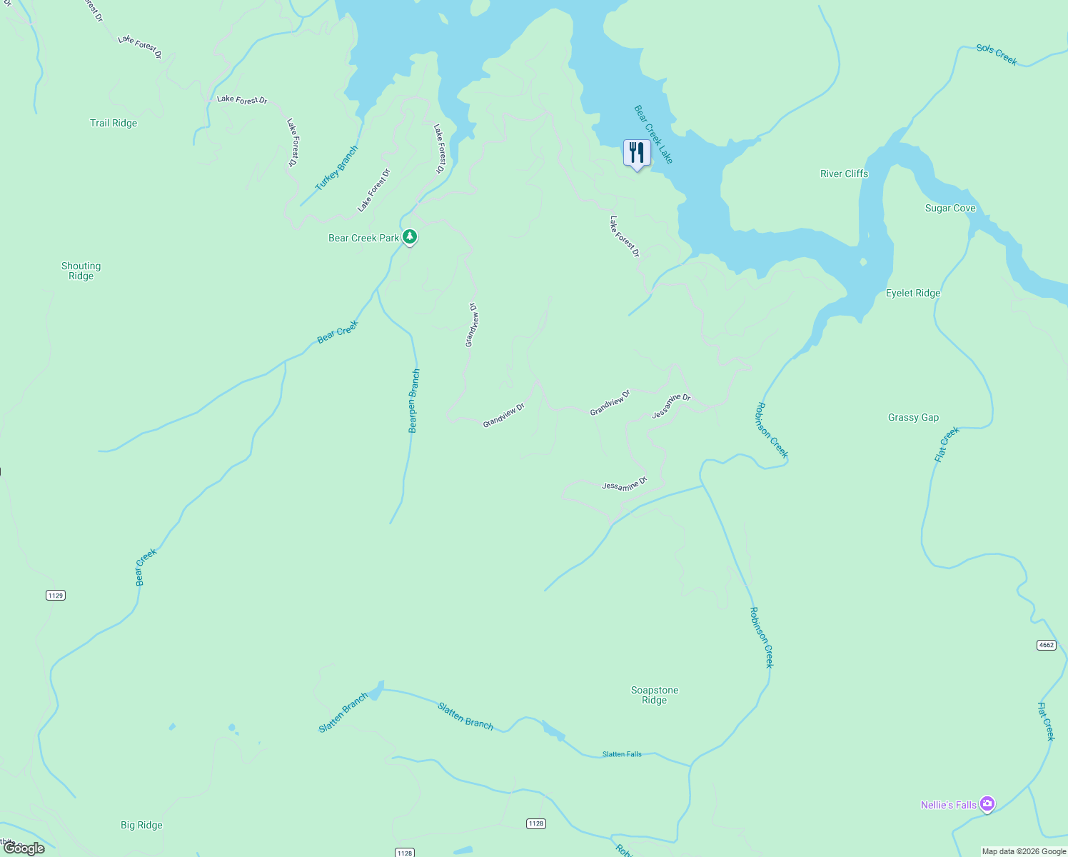 map of restaurants, bars, coffee shops, grocery stores, and more near 115 Purple Top Drive in Glenville