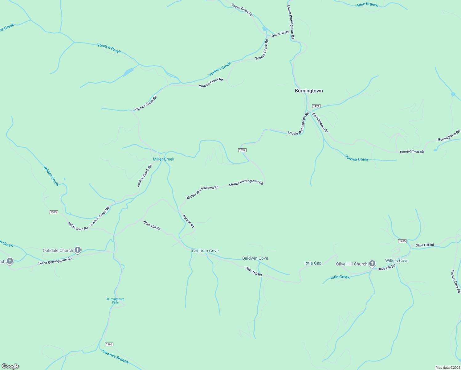 map of restaurants, bars, coffee shops, grocery stores, and more near Middle Burningtown Road in Franklin