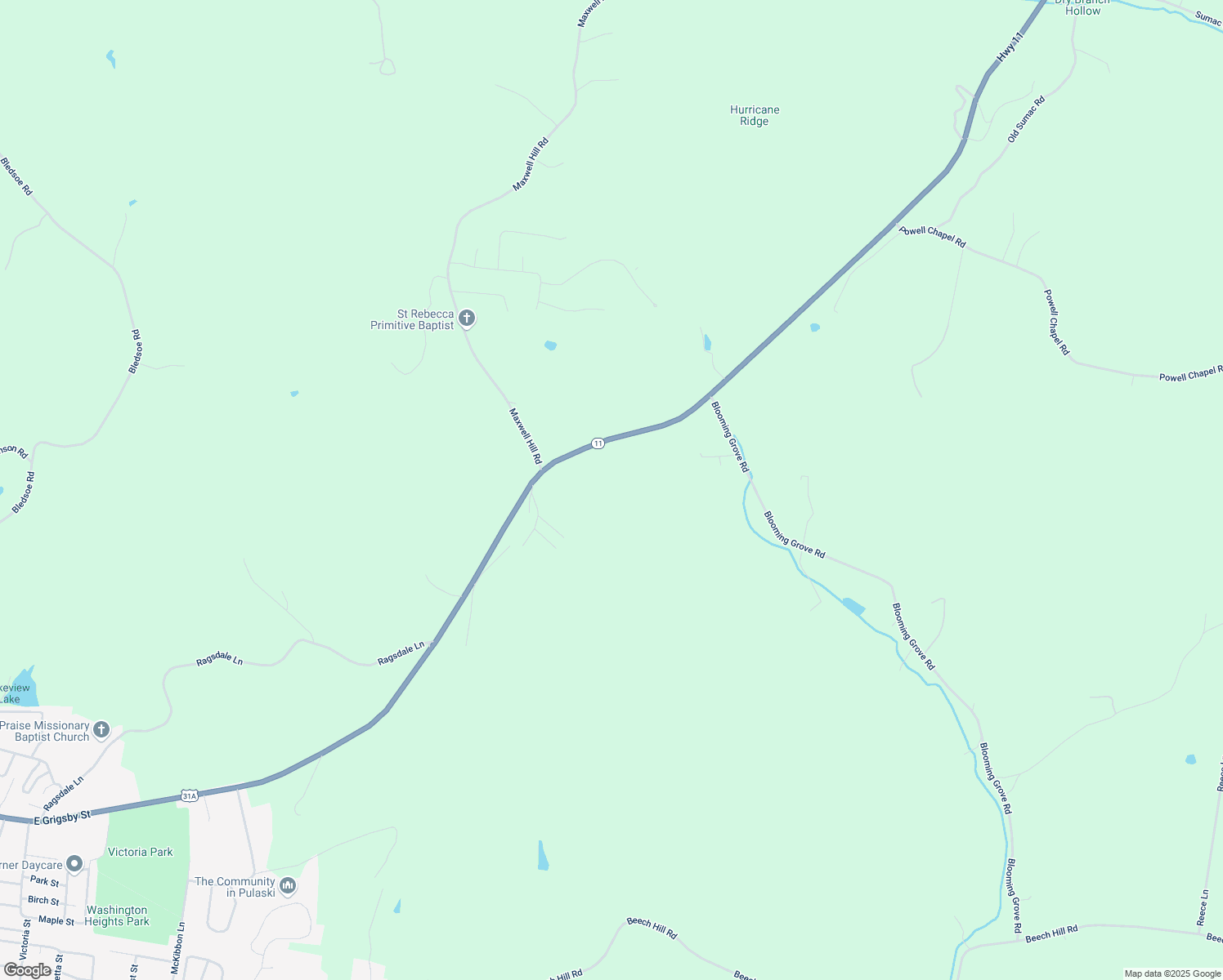 map of restaurants, bars, coffee shops, grocery stores, and more near 2240 Lewisburg Highway in Pulaski