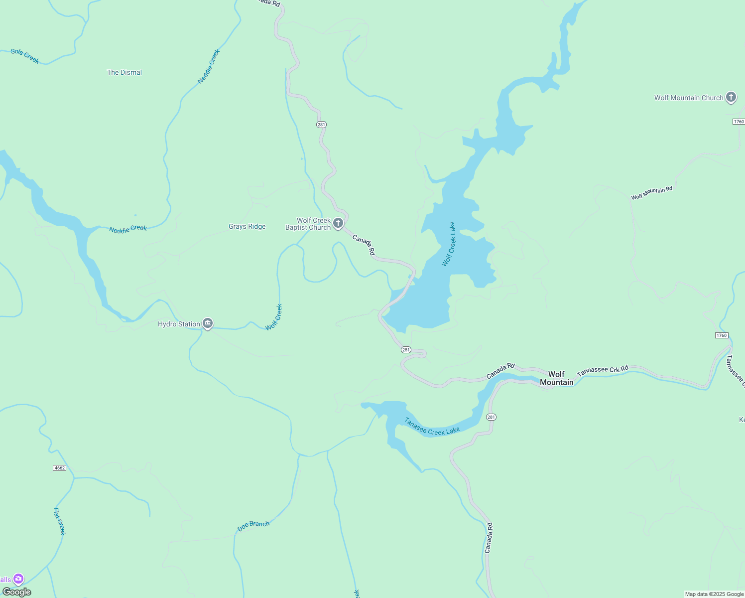 map of restaurants, bars, coffee shops, grocery stores, and more near 19 Winding Gap Lane in Tuckasegee