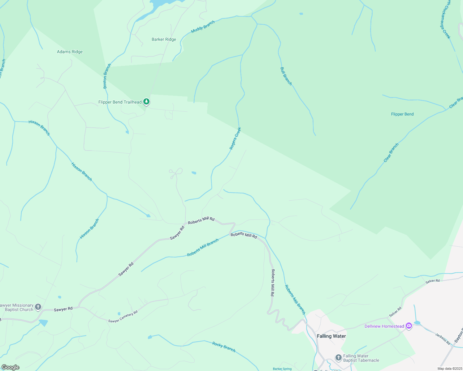 map of restaurants, bars, coffee shops, grocery stores, and more near 8028 Mill Creek Road in Signal Mountain