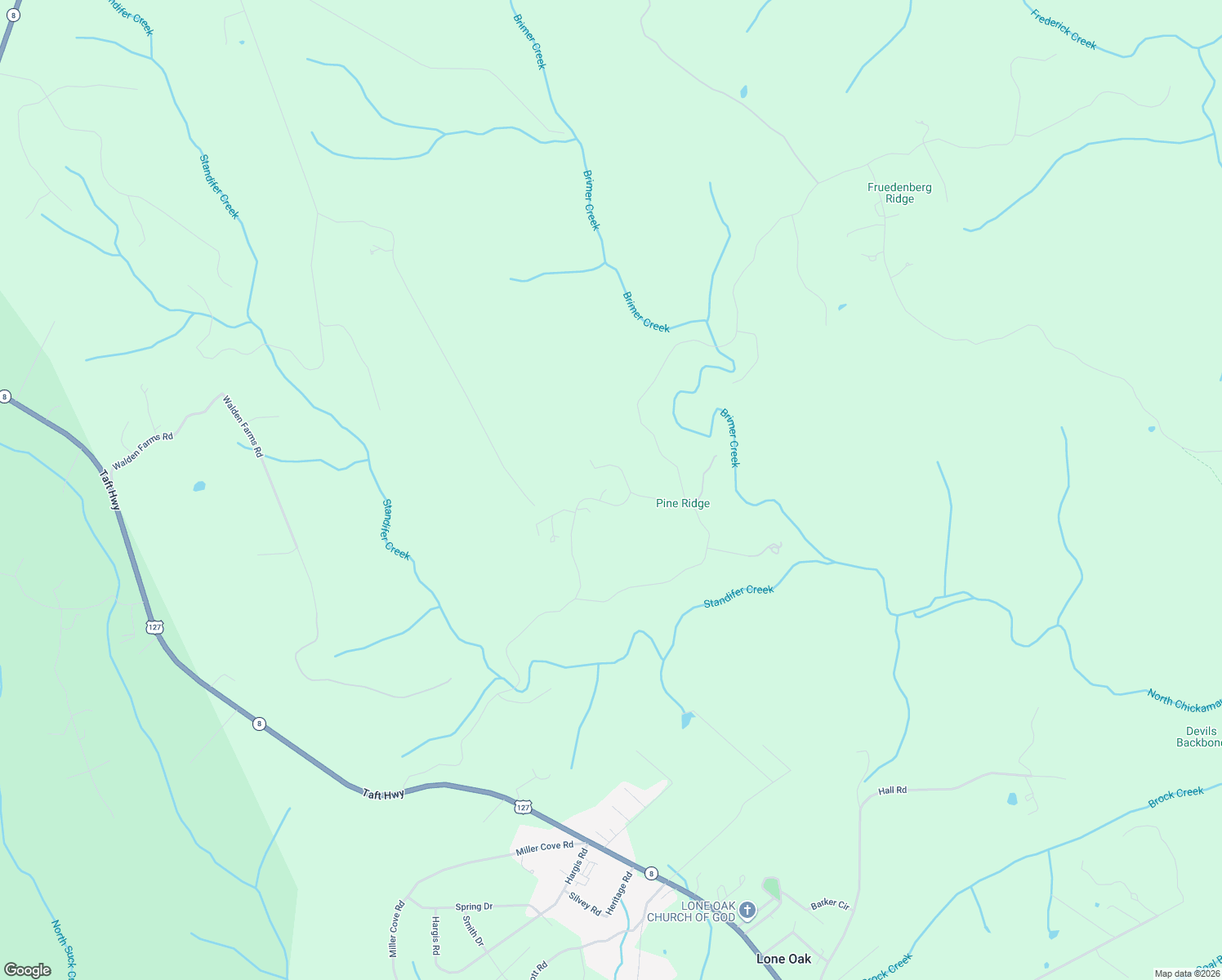 map of restaurants, bars, coffee shops, grocery stores, and more near 361 Pine Ridge Drive in Signal Mountain