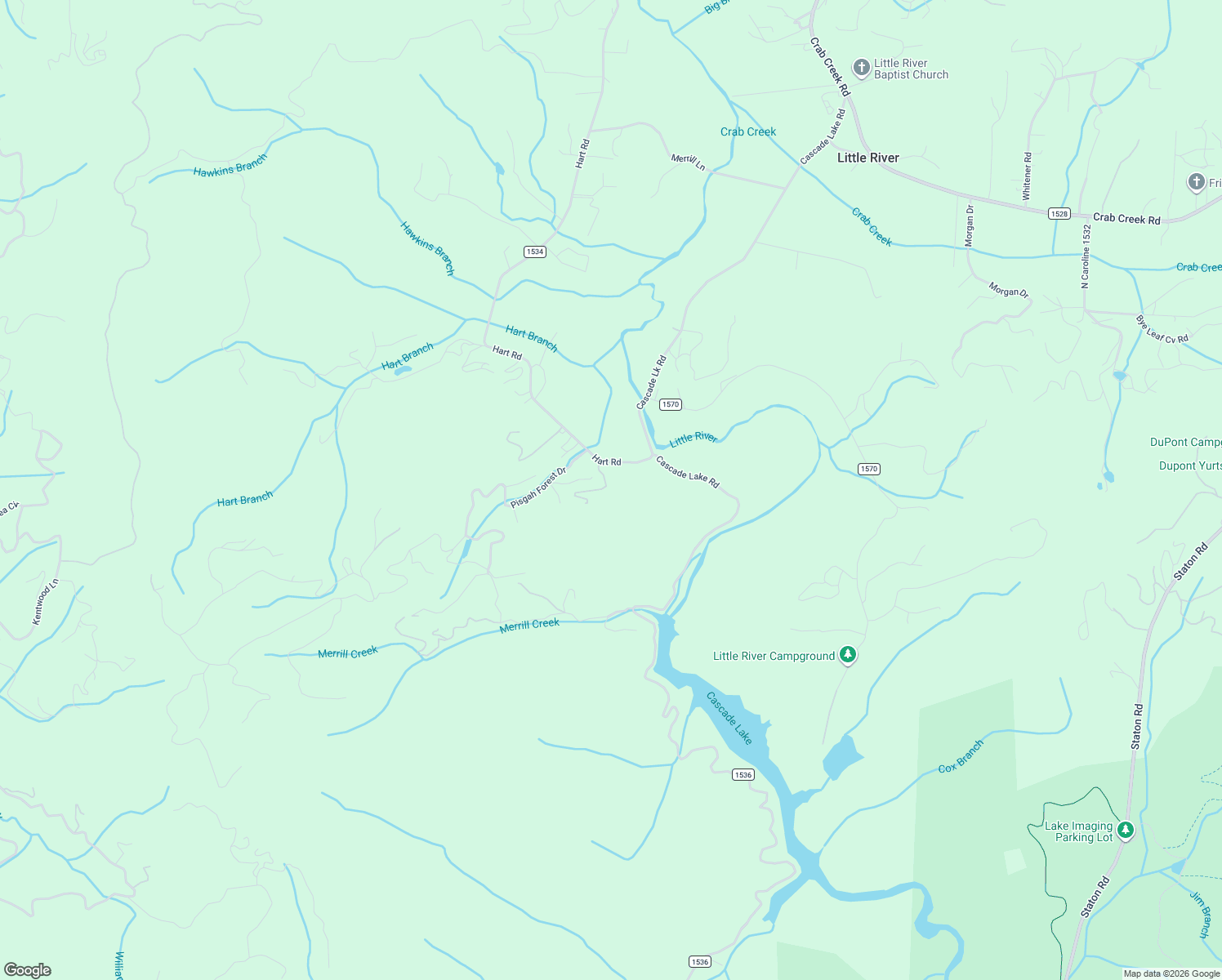 map of restaurants, bars, coffee shops, grocery stores, and more near Red Fox Run Road in Pisgah Forest