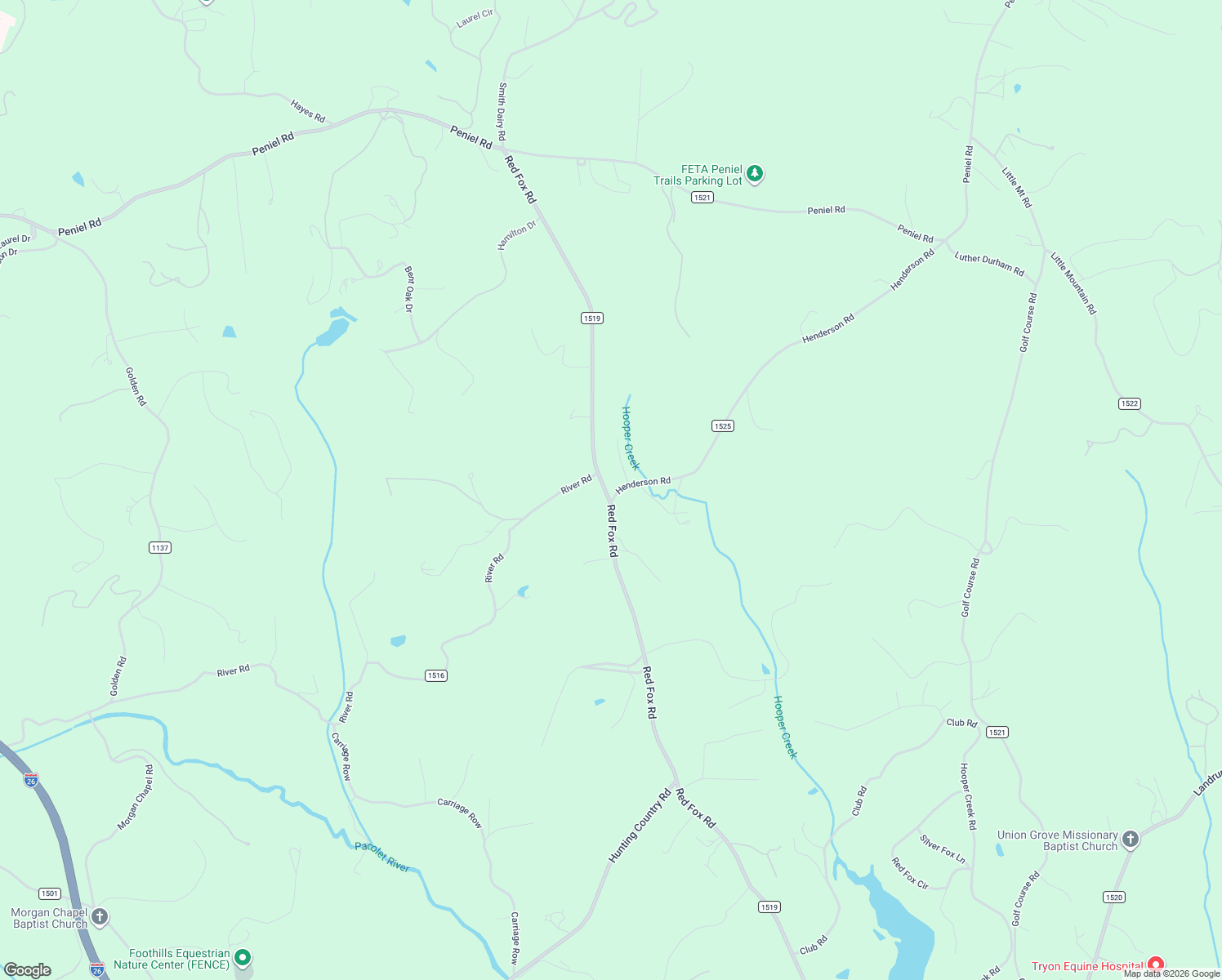 map of restaurants, bars, coffee shops, grocery stores, and more near 1300 Henderson Road in Tryon