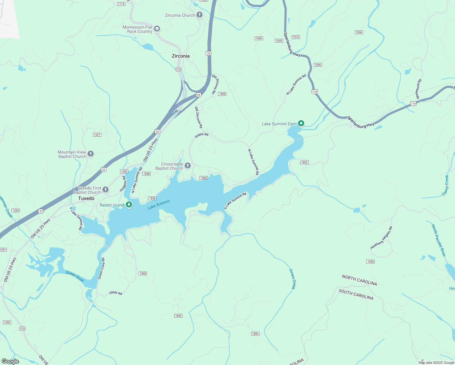 map of restaurants, bars, coffee shops, grocery stores, and more near 63 North Sunset Lane in Zirconia