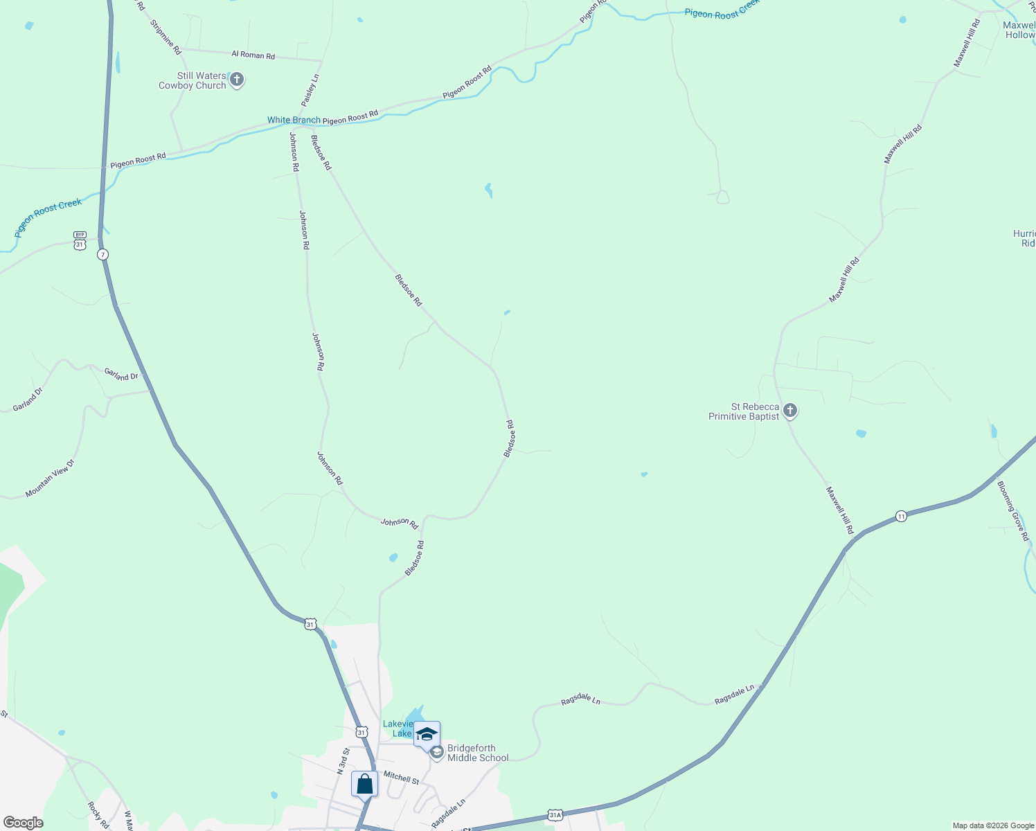 map of restaurants, bars, coffee shops, grocery stores, and more near 1773 Bledsoe Rd in Pulaski