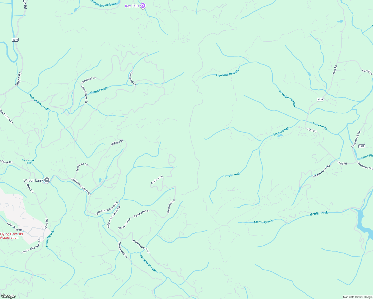 map of restaurants, bars, coffee shops, grocery stores, and more near 6 Reserve Road in Pisgah Forest