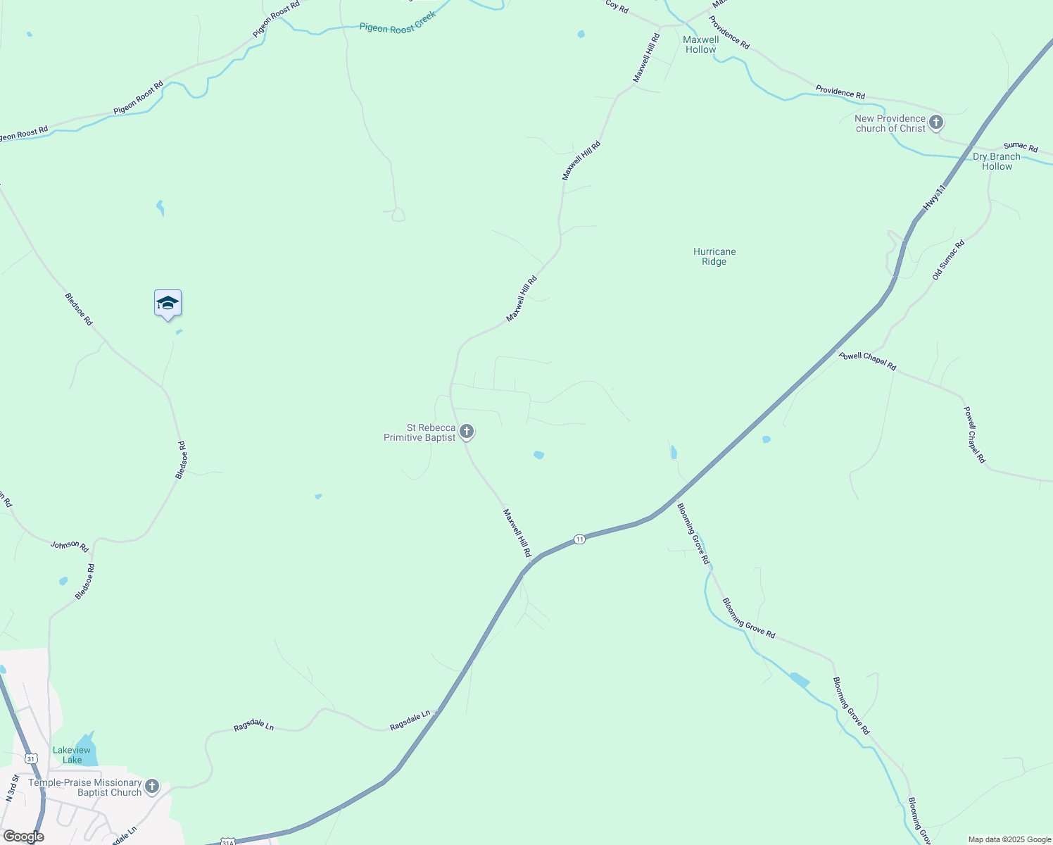 map of restaurants, bars, coffee shops, grocery stores, and more near 122 Poling Drive in Pulaski