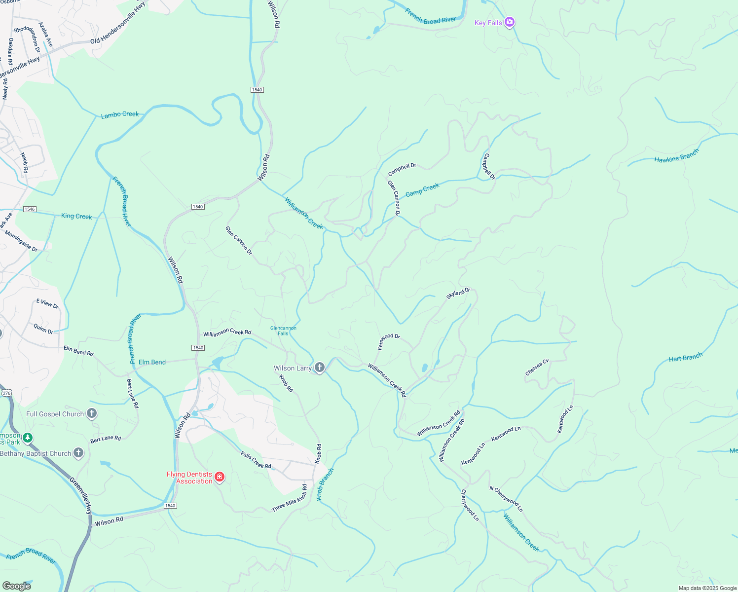 map of restaurants, bars, coffee shops, grocery stores, and more near 101 Dundee Lane in Pisgah Forest