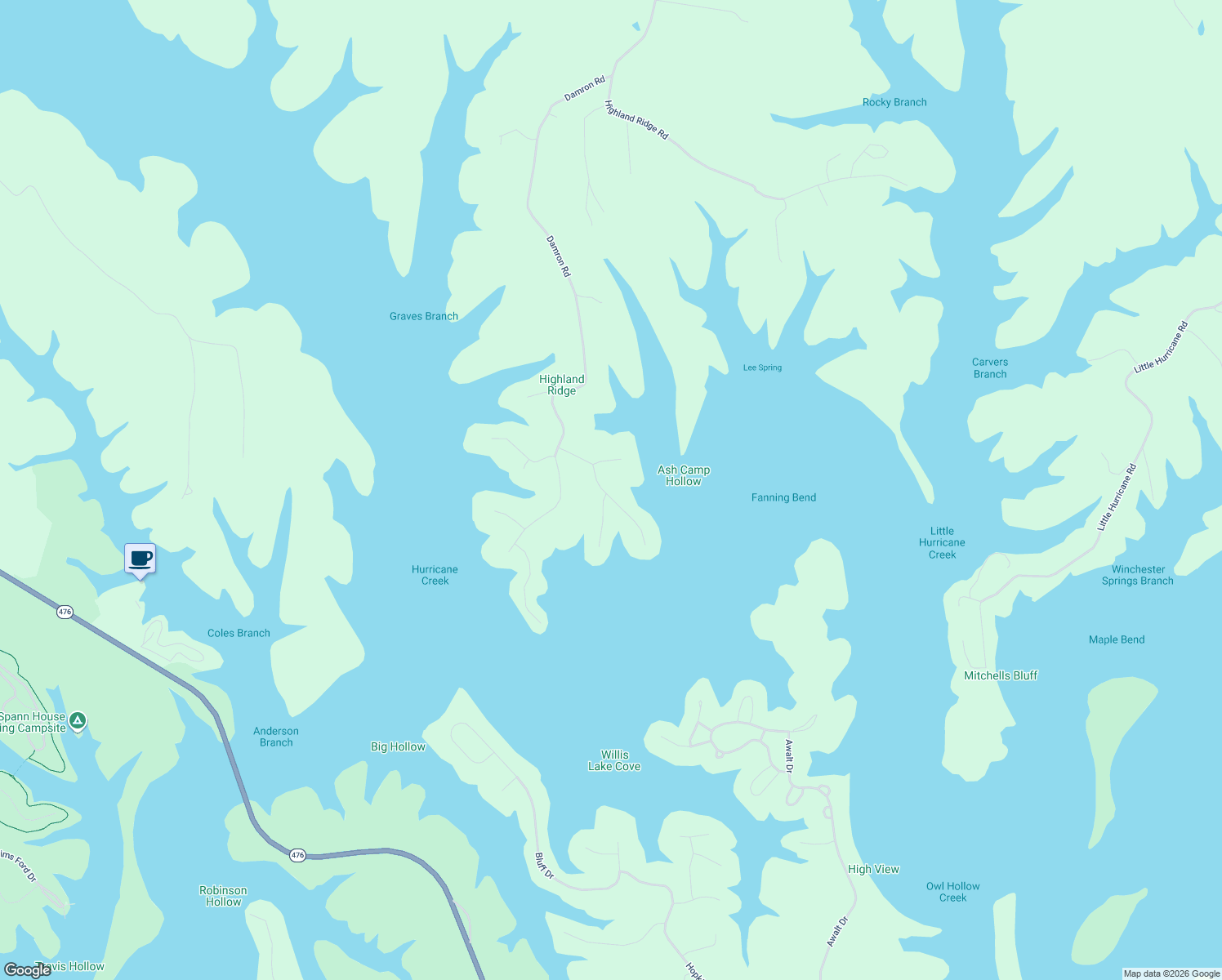 map of restaurants, bars, coffee shops, grocery stores, and more near 215 Bell Memorial Drive in Estill Springs