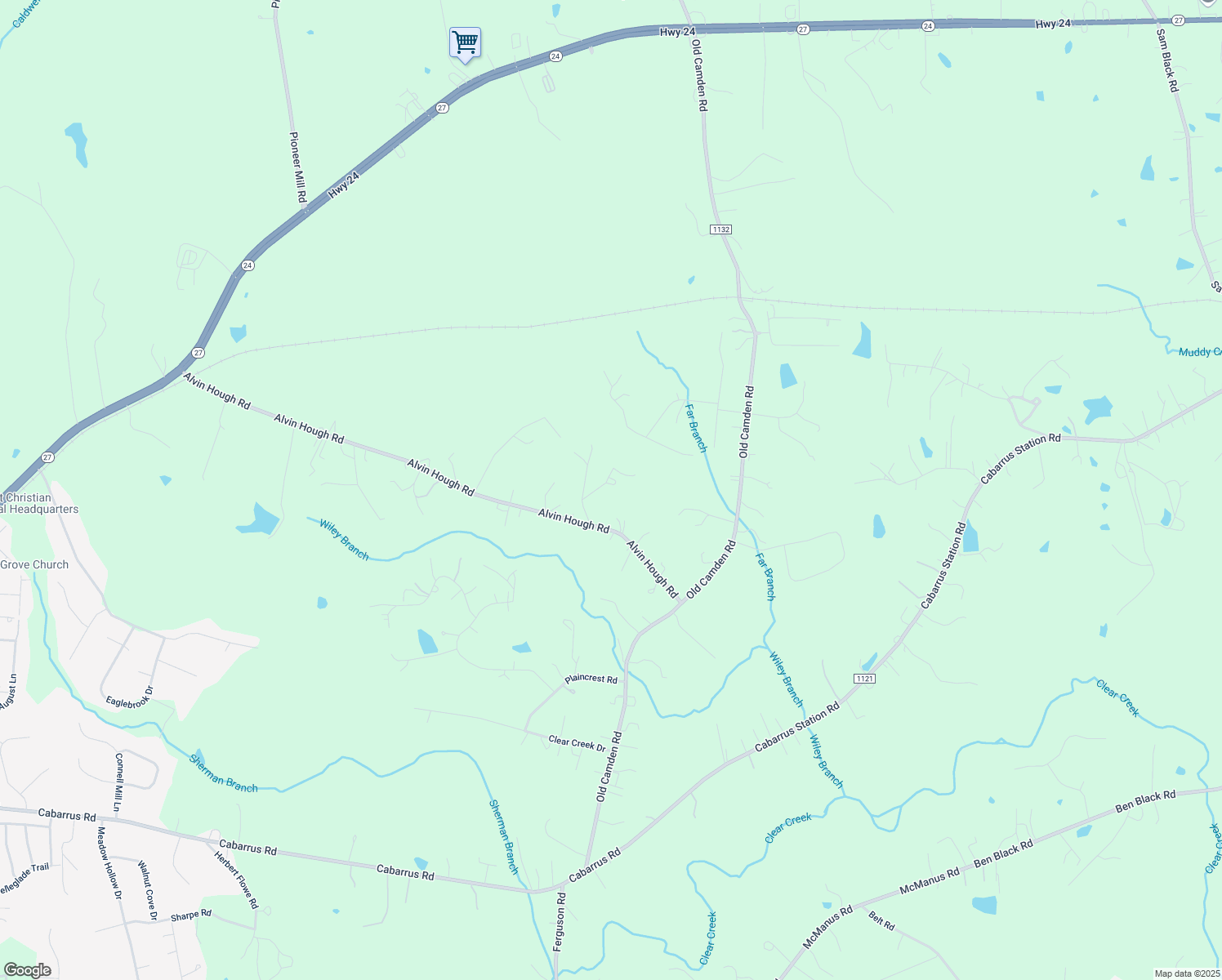 map of restaurants, bars, coffee shops, grocery stores, and more near 212 Alvin Hough Road in Midland