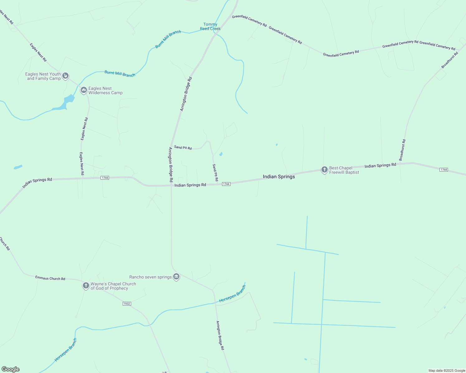 map of restaurants, bars, coffee shops, grocery stores, and more near 3020 Indian Springs Road in Seven Springs