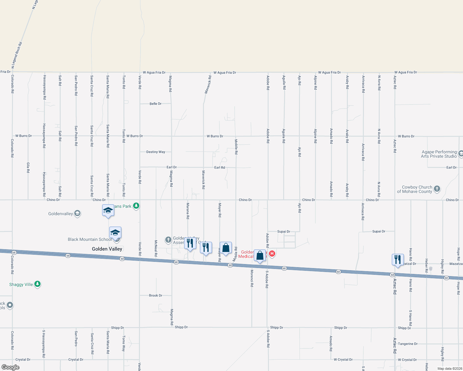 map of restaurants, bars, coffee shops, grocery stores, and more near 3539 Mobile Rd in Golden Valley