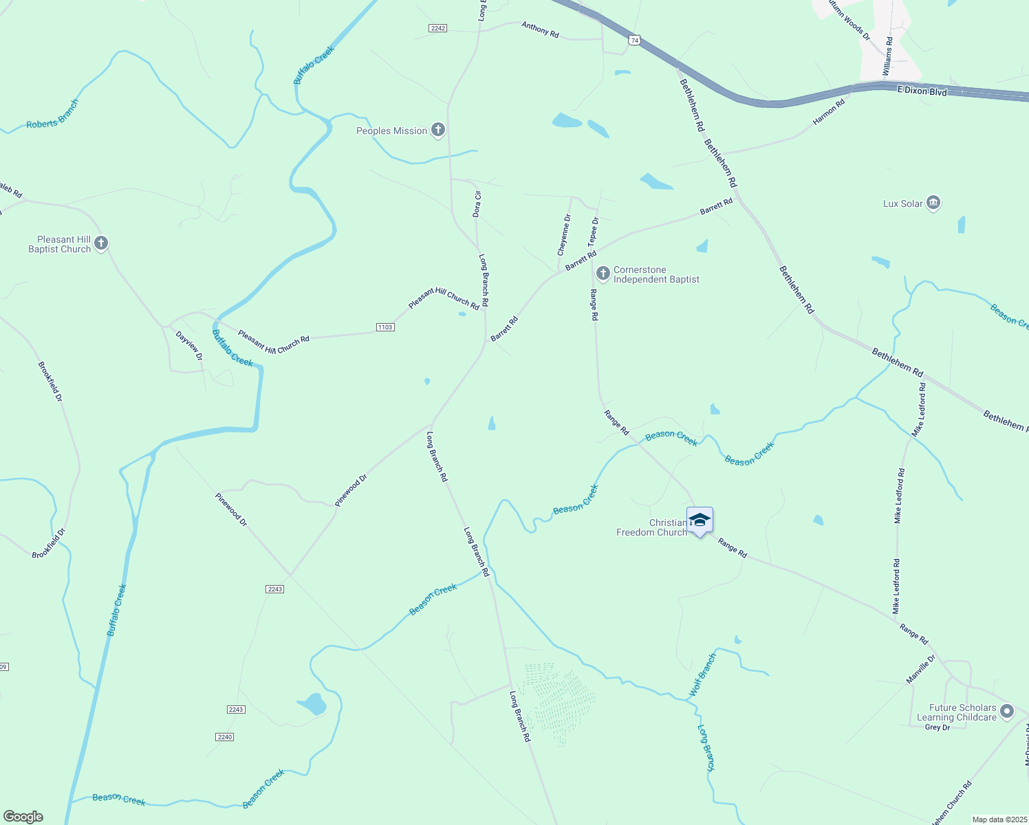 map of restaurants, bars, coffee shops, grocery stores, and more near 130 Mann Court in Kings Mountain