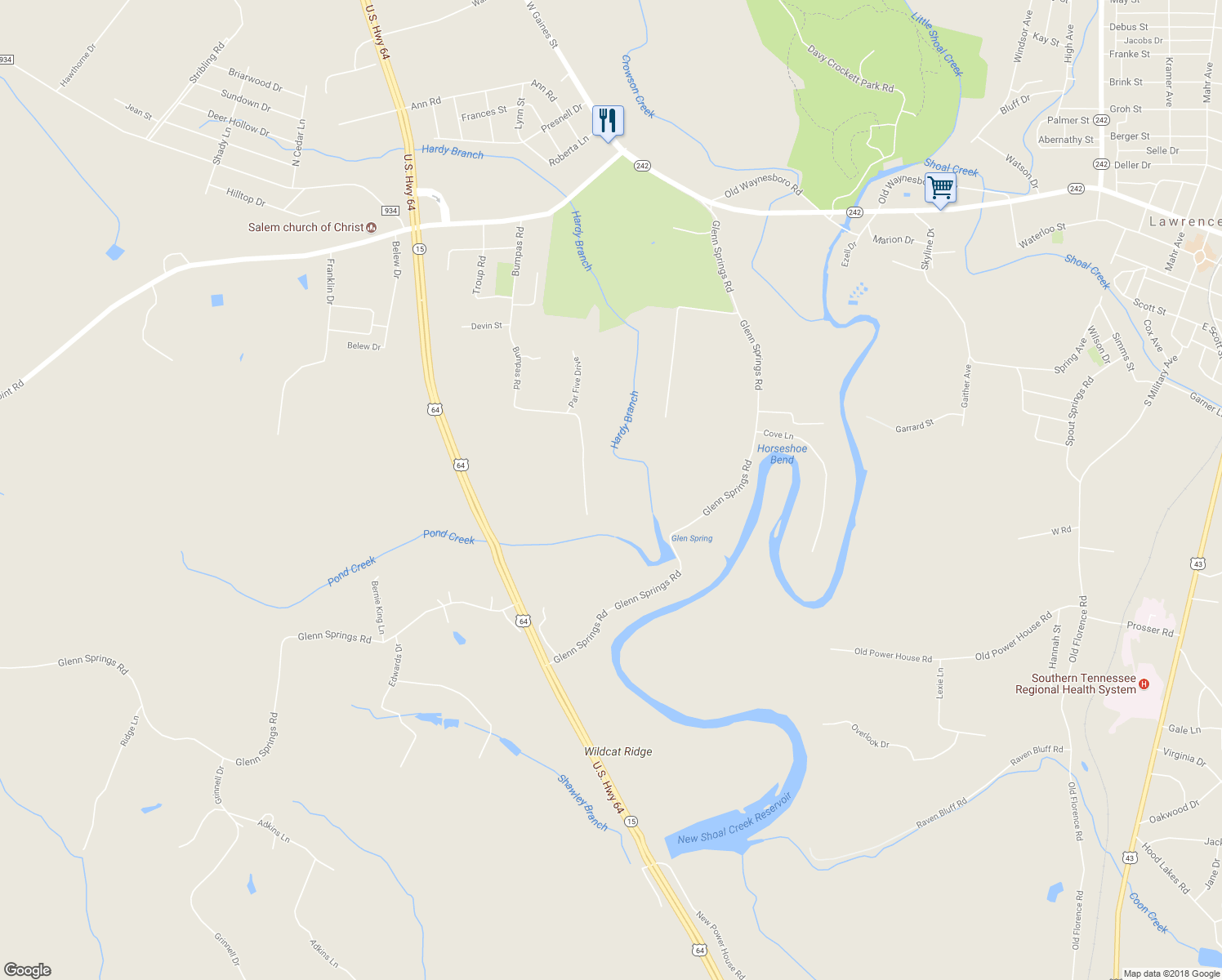 map of restaurants, bars, coffee shops, grocery stores, and more near 925 Bumpas Road in Lawrenceburg